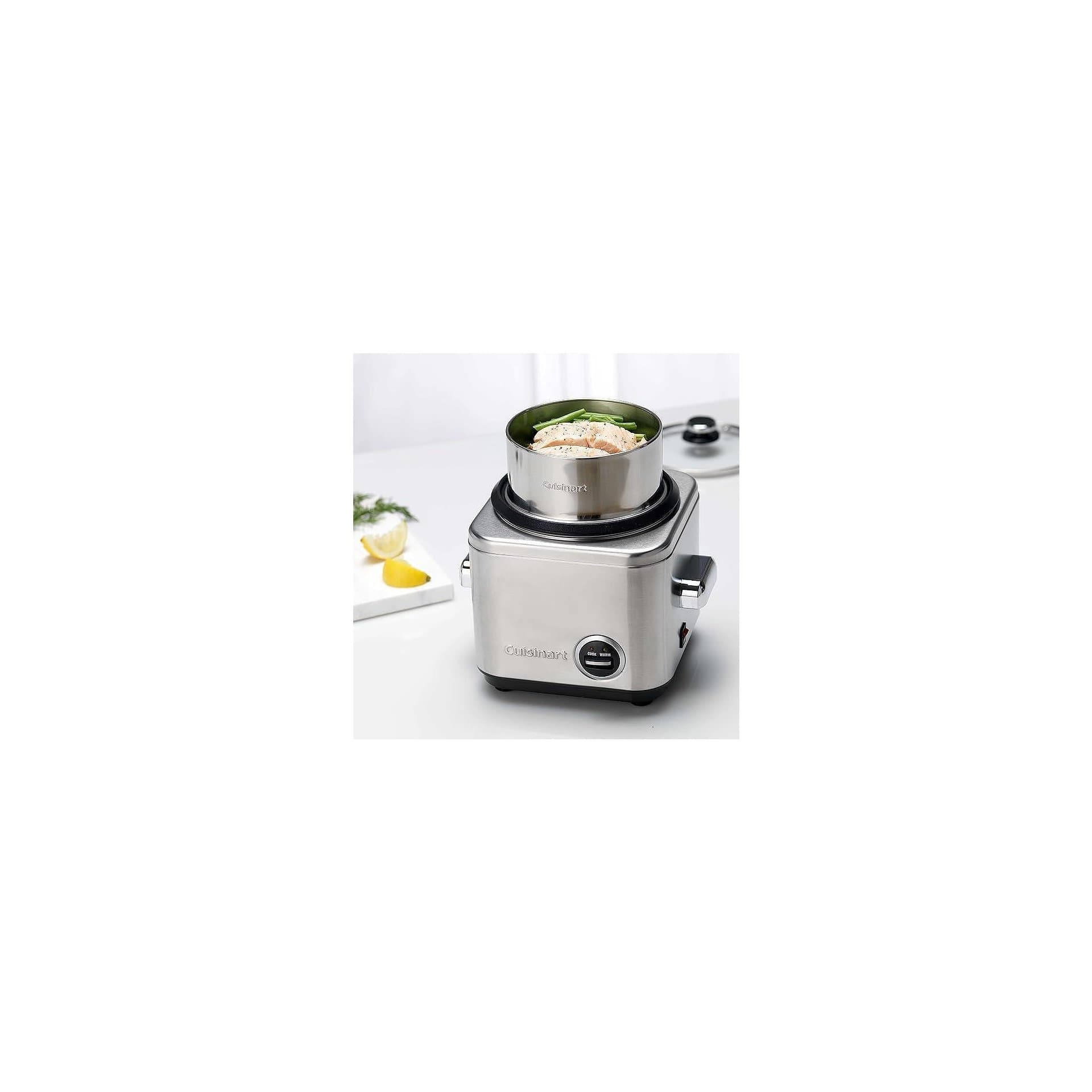 Оризоварка - Cuisinart CRC400E за 6 човека, автоматична функция за поддържане на топлина, антипригарен, стоманен кош, 7 функции, обемна мощност 5
