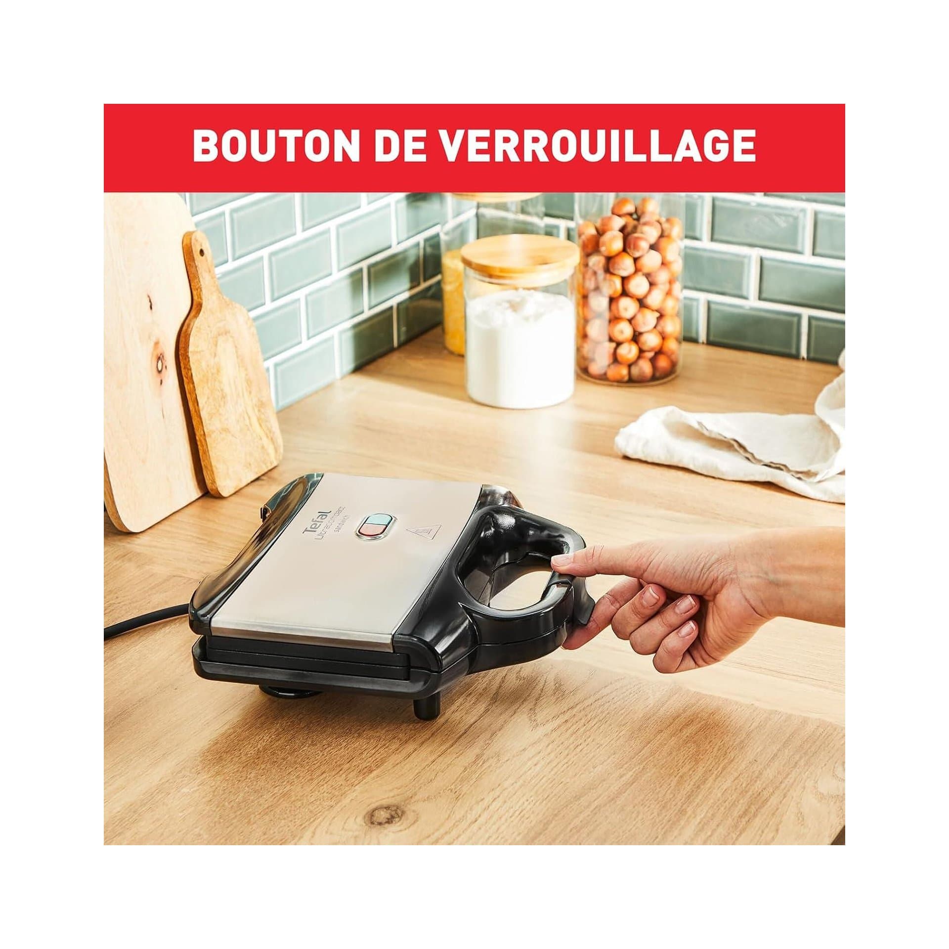 Сандвич тостер – Tefal SM1552 700 W пластмаса/неръждаема стомана, незалепващо покритие, лесно почистване, компактен дизайн 3