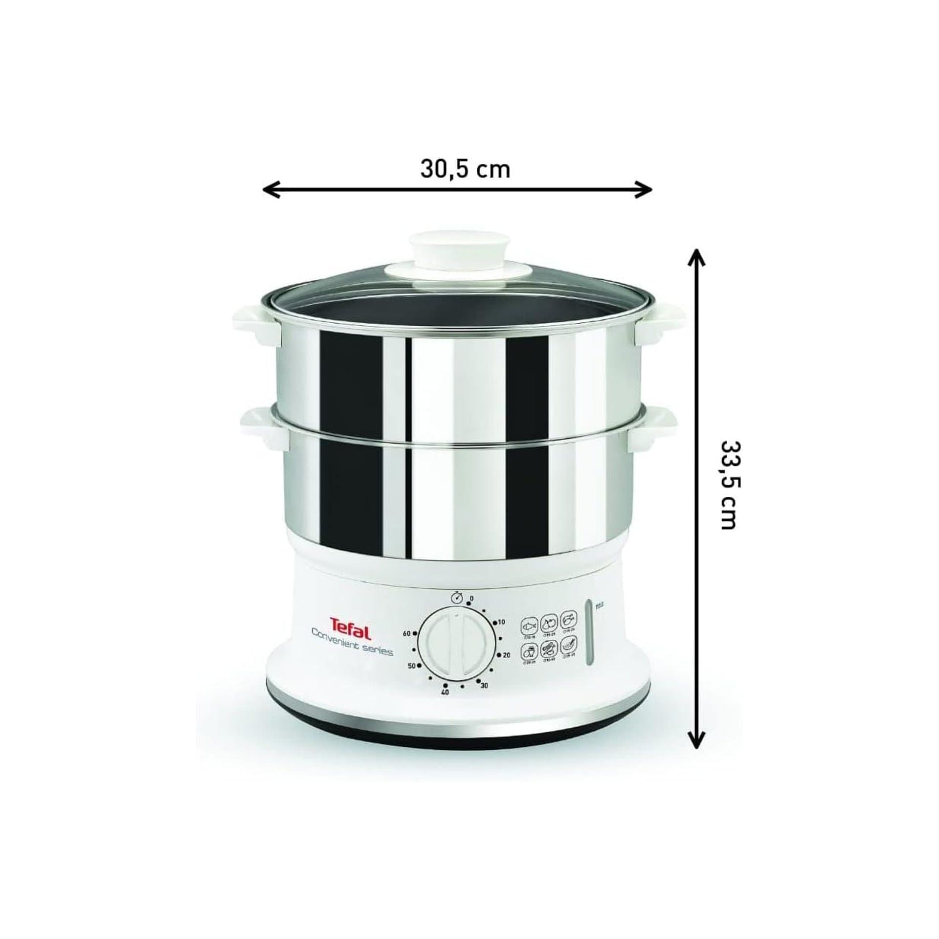 Уред за готвене на пара - Tefal VC1451, 2 нива, неръждаема стомана, 6 L, 900 W, таймер и автоматично изключване 2