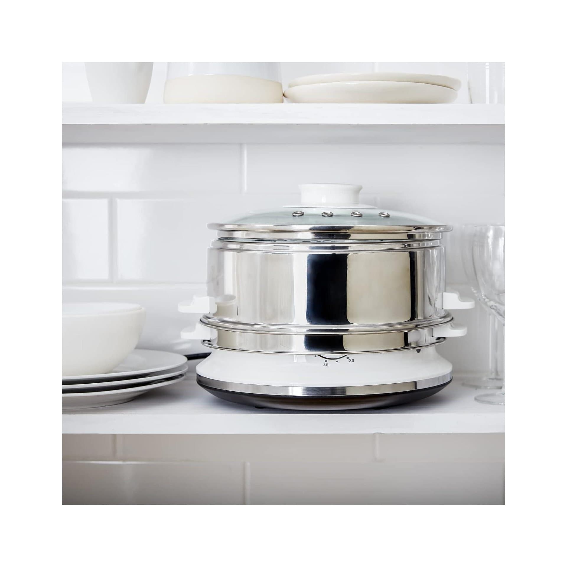 Уред за готвене на пара - Tefal VC1451, 2 нива, неръждаема стомана, 6 L, 900 W, таймер и автоматично изключване 5