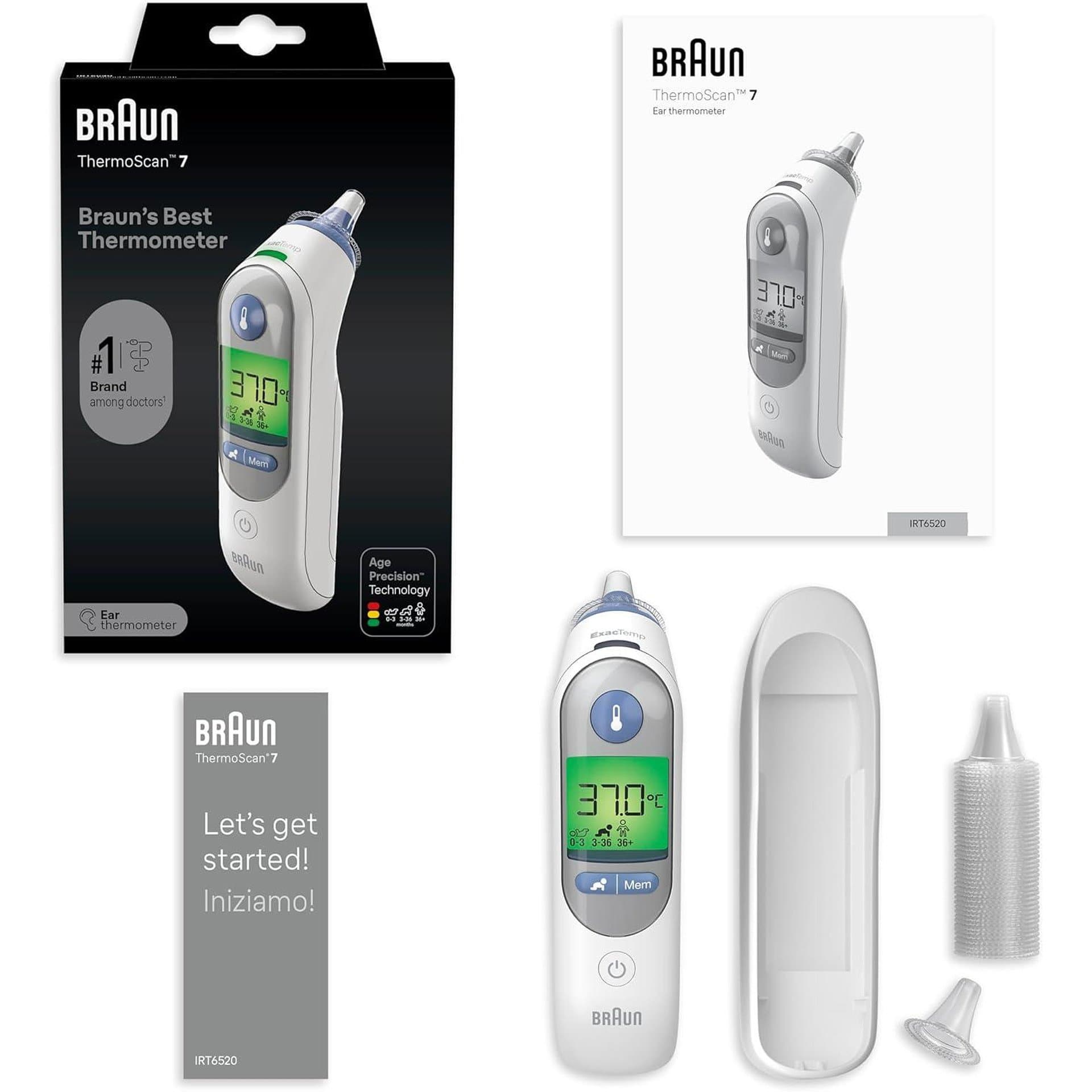Термометър за ухо - Braun ThermoScan 7 IRT6520 Age Precision 6