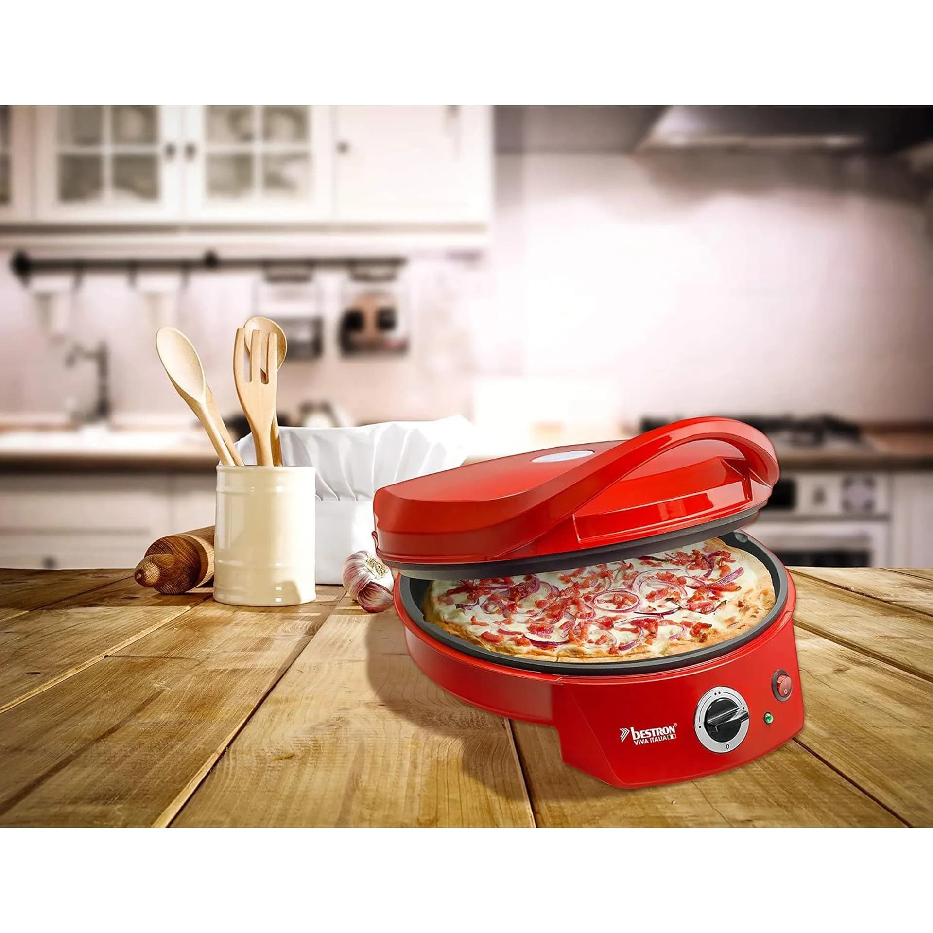 Електрически пица фурна - Bestron APZ400 230 °C Ø27 cm 1800 W Червен 2