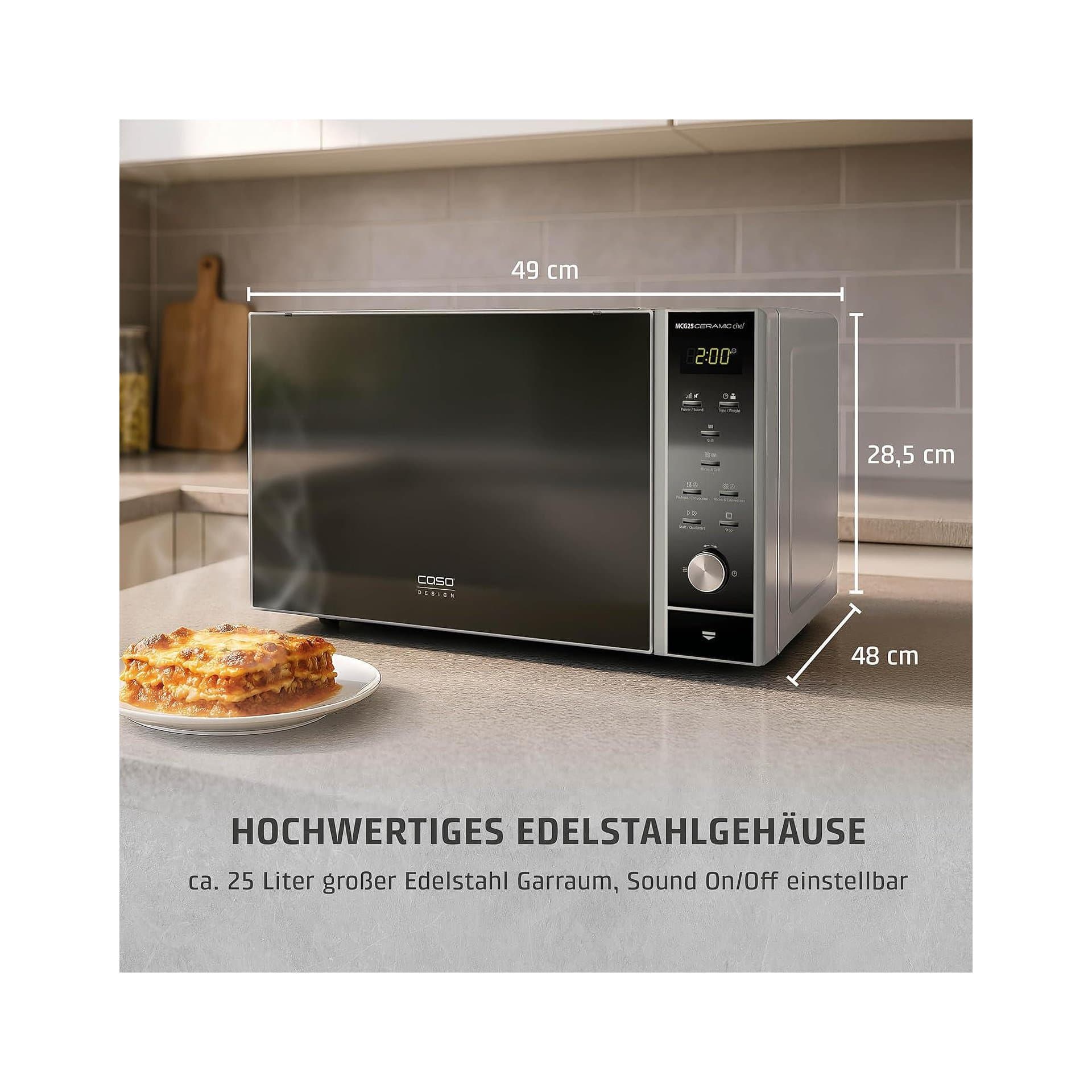 Микровълнова фурна - CASO MCG25 Ceramic Chef 3in1 25 L 2050 W 2
