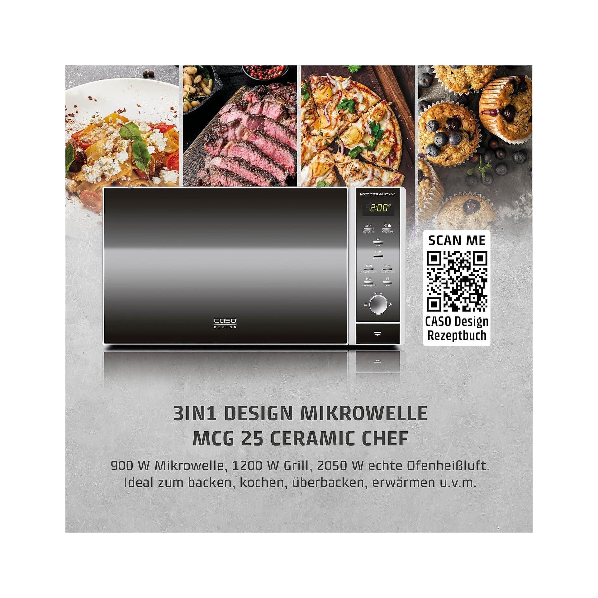 Микровълнова фурна - CASO MCG25 Ceramic Chef 3in1 25 L 2050 W 8