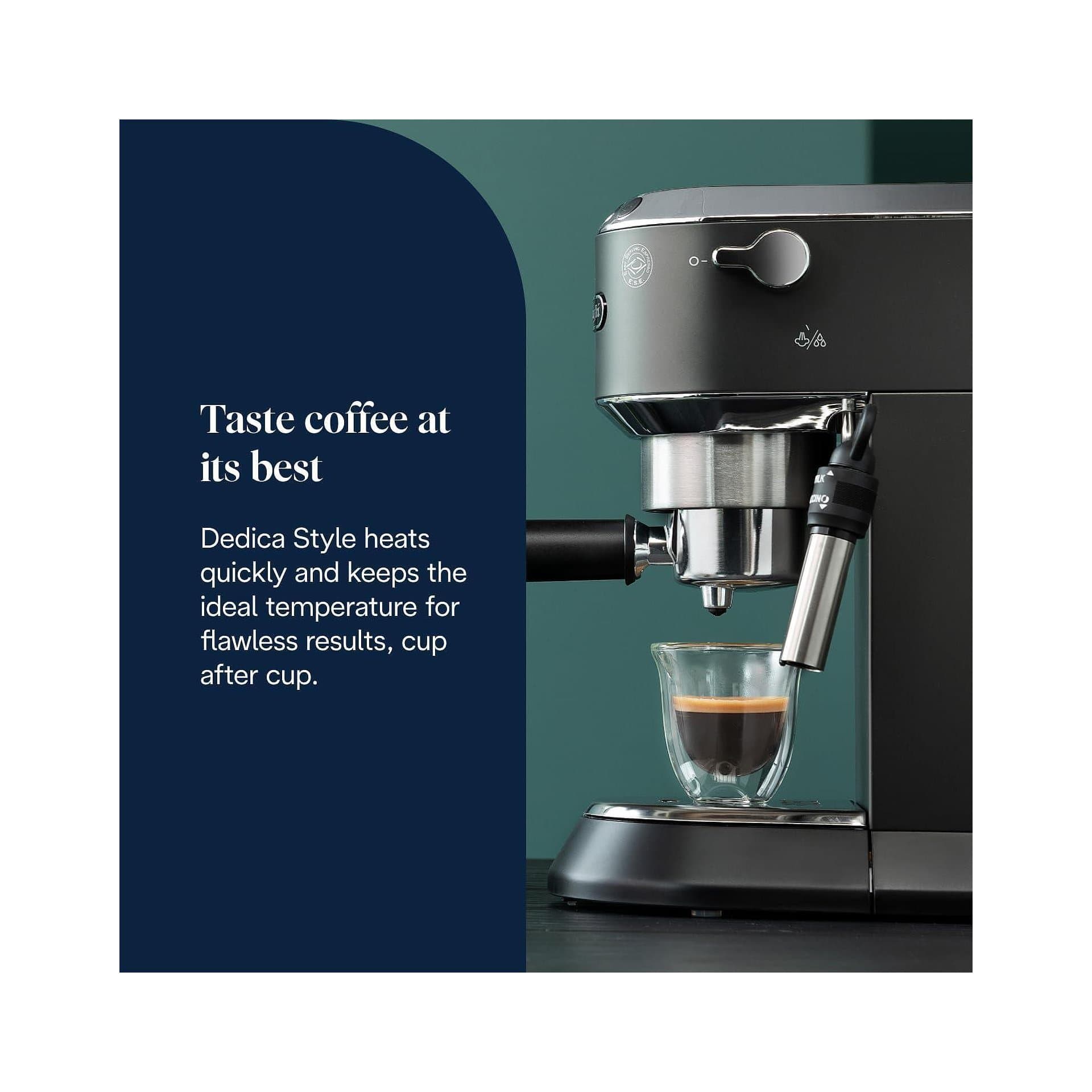 Кафемашина - De'Longhi Dedica Style EC685BK 15 бара, метално тяло, регулируема парна дюза, 1,1 л, черна 3