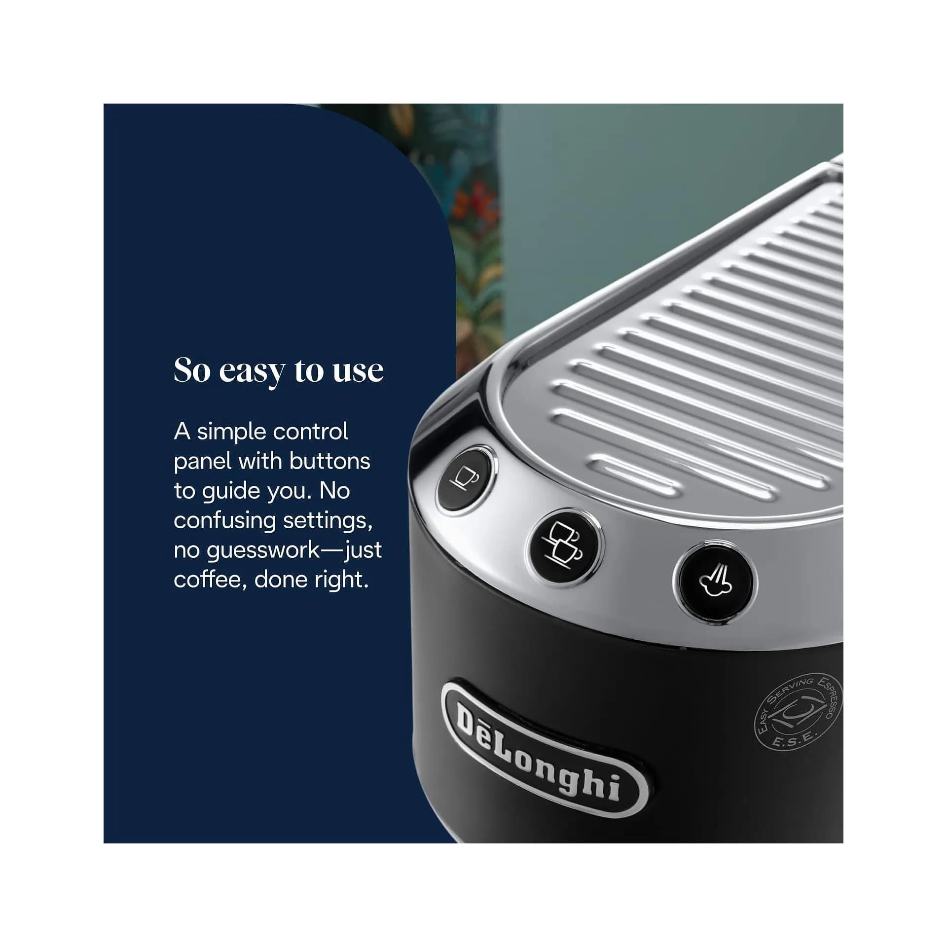 Кафемашина - De'Longhi Dedica Style EC685BK 15 бара, метално тяло, регулируема парна дюза, 1,1 л, черна 6