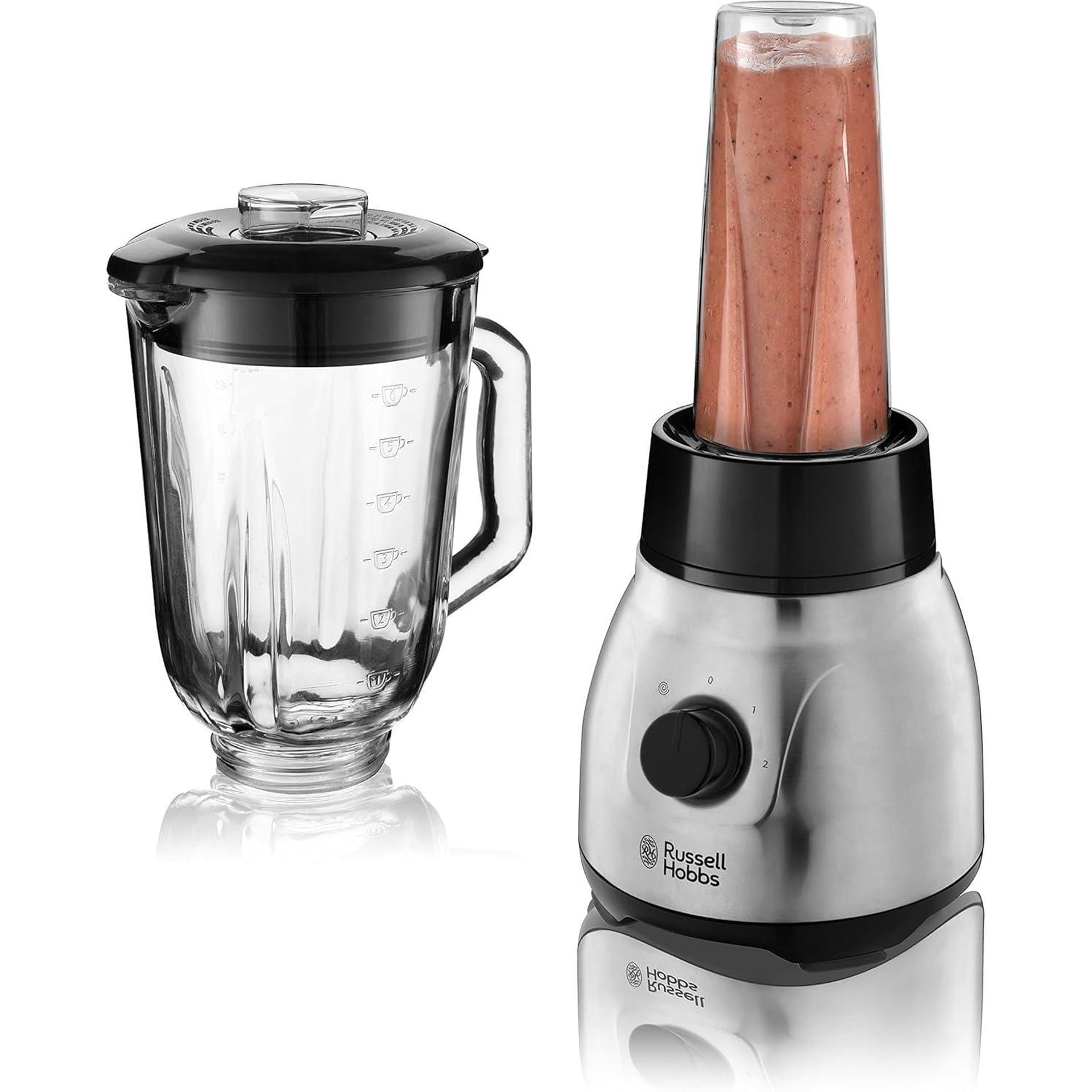 Блендер 2‑в‑1 – Russell Hobbs 23821‑56, 600 W, 1.5 L стъклен съд + 0.6 L бутилка 3