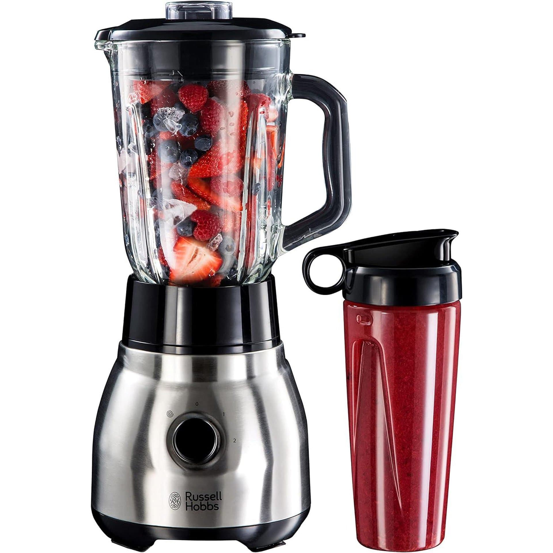 Блендер 2‑в‑1 – Russell Hobbs 23821‑56, 600 W, 1.5 L стъклен съд + 0.6 L бутилка 6