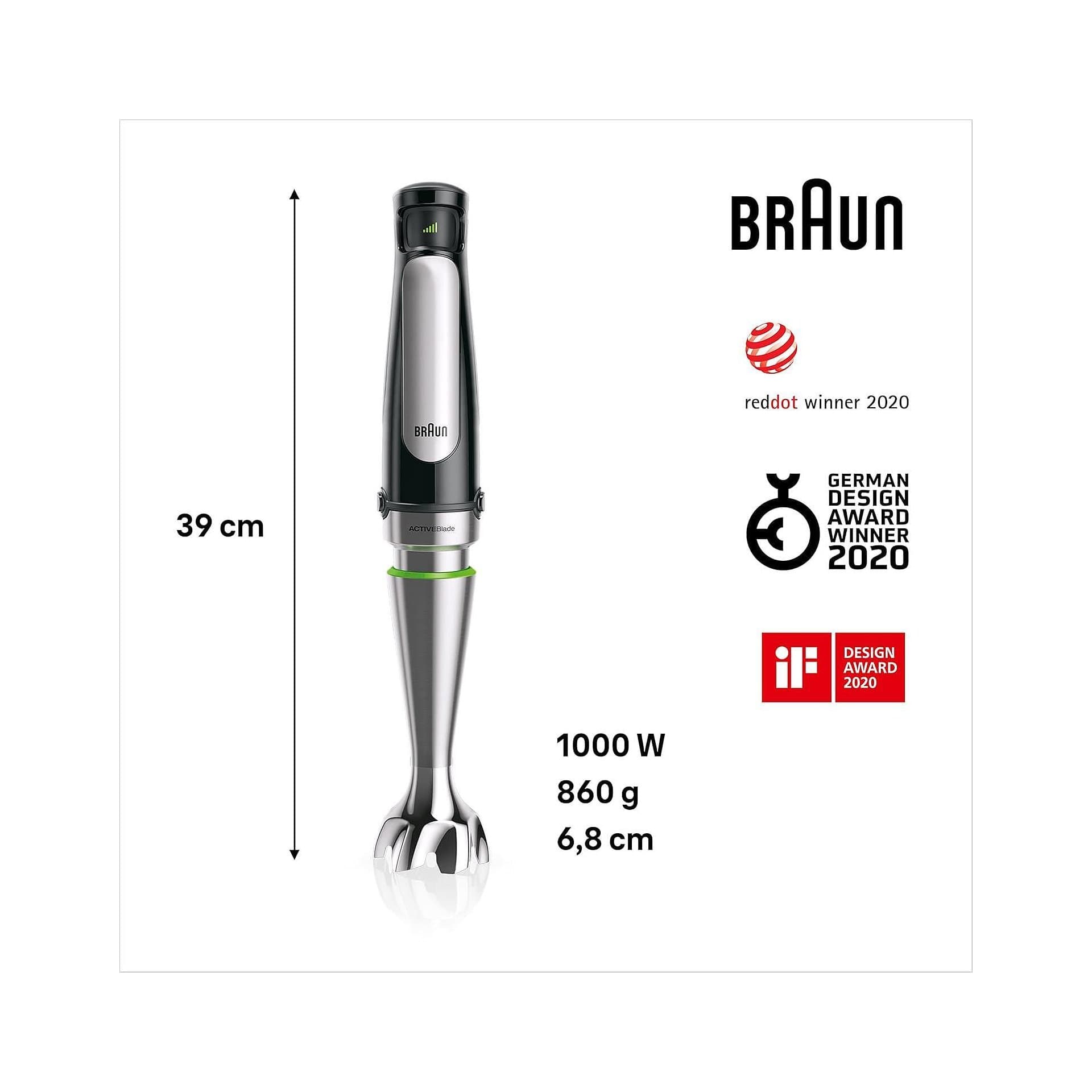 Пасатор – Braun MultiQuick 7 MQ7087X 1000 W неръждаема стомана, ActiveBlade технология, Easy SmartSpeed, EasyClick Plus 3