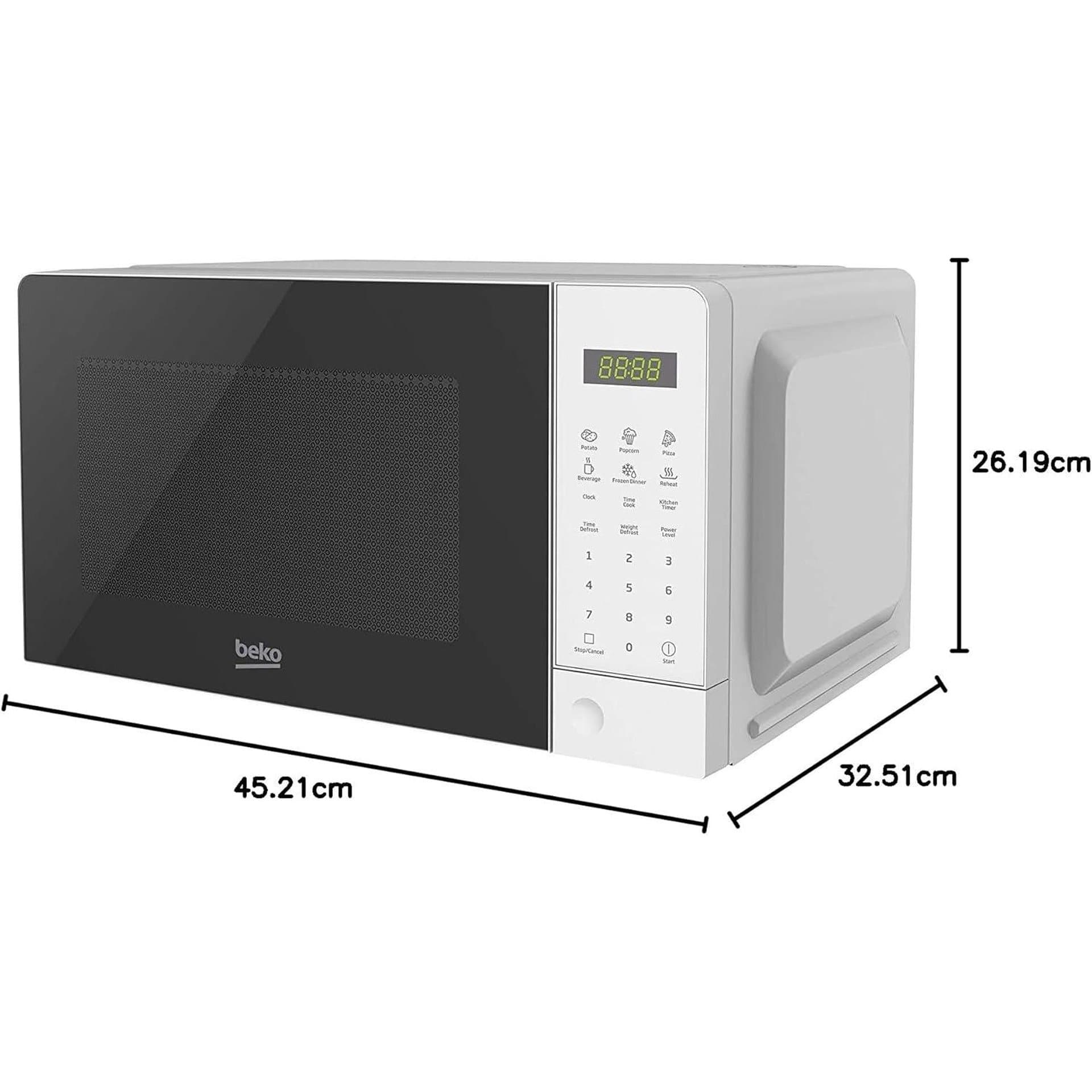 Микровълнова фурна - Beko MOC201103 W 20 L дигитално управление бял цвят 4