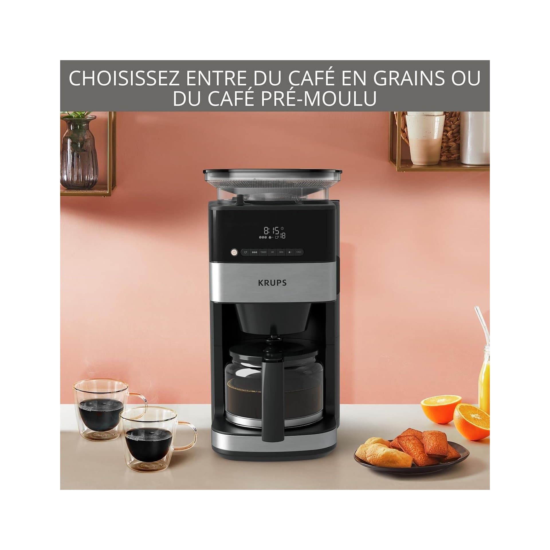 Филтърна кафемашина - Krups KM8328 Grind Aroma с вградена мелница, 1.25 L, 24 h таймер 5