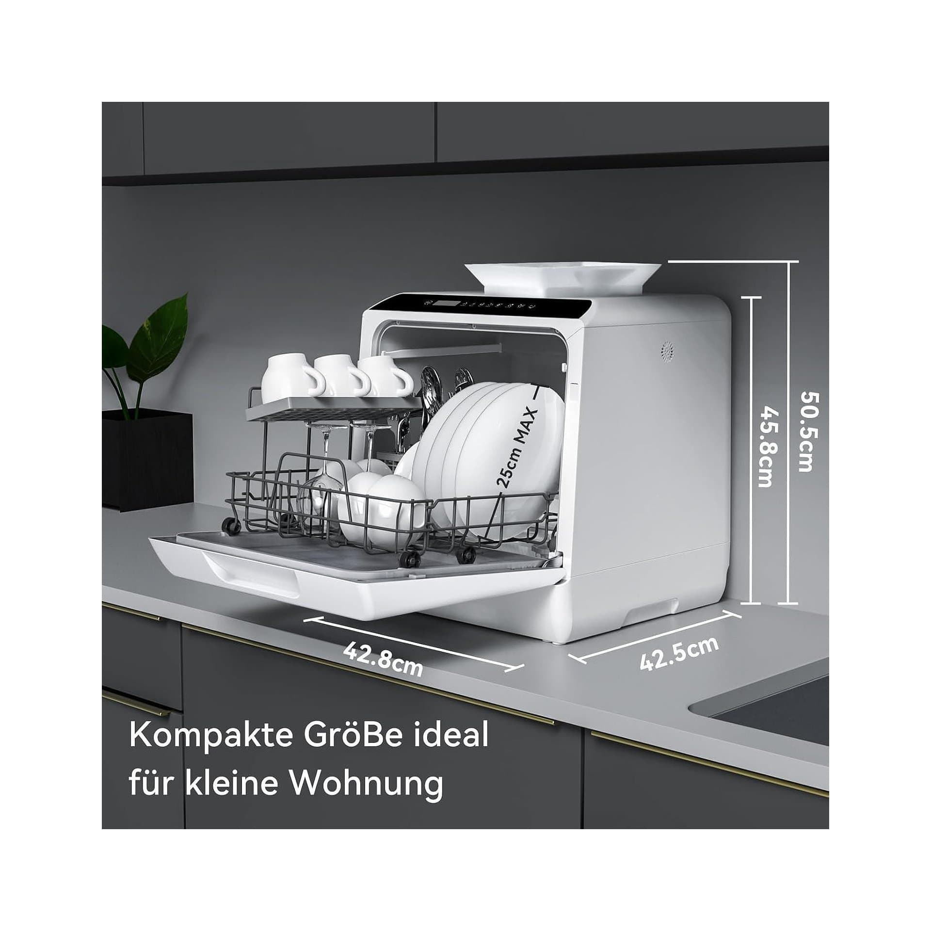 Мини съдомиялна машина - Hermitlux 43 cm 4 комплекта 175 kWh годишно 6