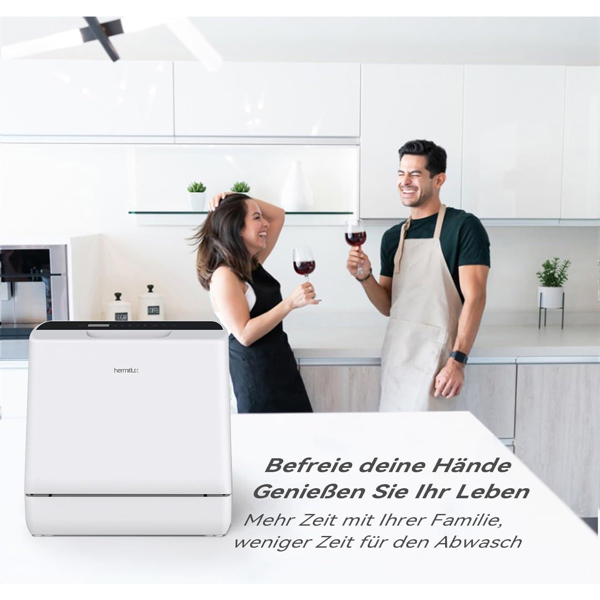 Мини съдомиялна машина - Hermitlux 43 cm 4 комплекта 175 kWh годишно 7