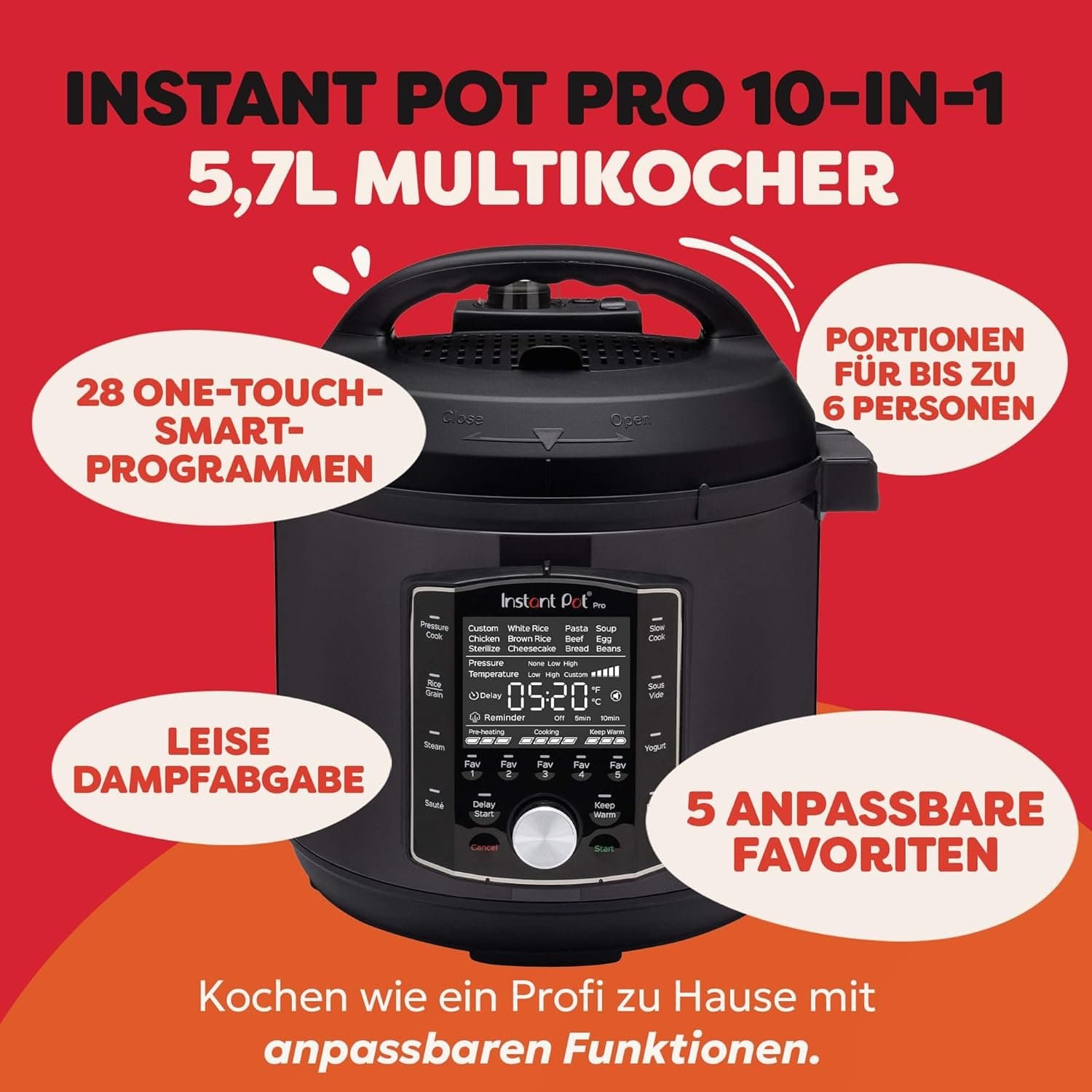 Мултикукър - Instant Pot Pro 6 5.7 L 1200 W 10 в 1 2