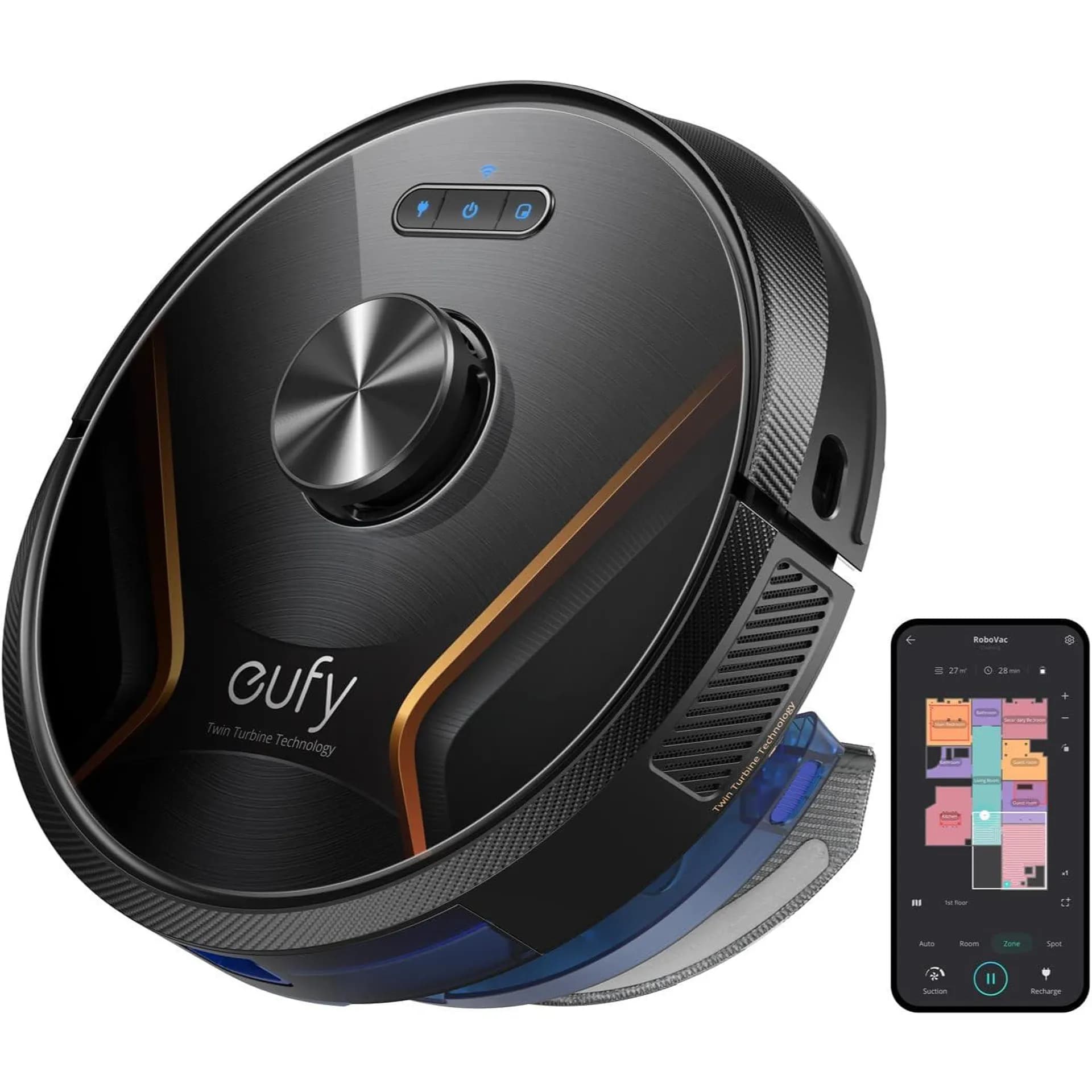 Робот прахосмукачка – Eufy RoboVac X8 Hybrid с лазерна навигация iPath, технология Twin Turbine и функция за моп а+