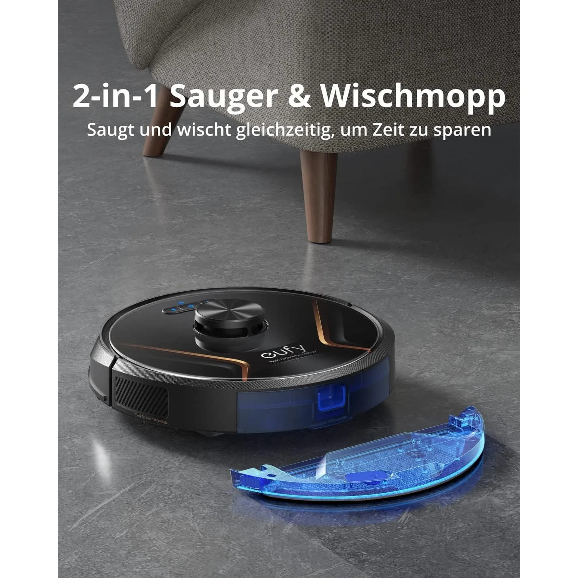 Робот прахосмукачка – Eufy RoboVac X8 Hybrid с лазерна навигация iPath, технология Twin Turbine и функция за моп а+ 7