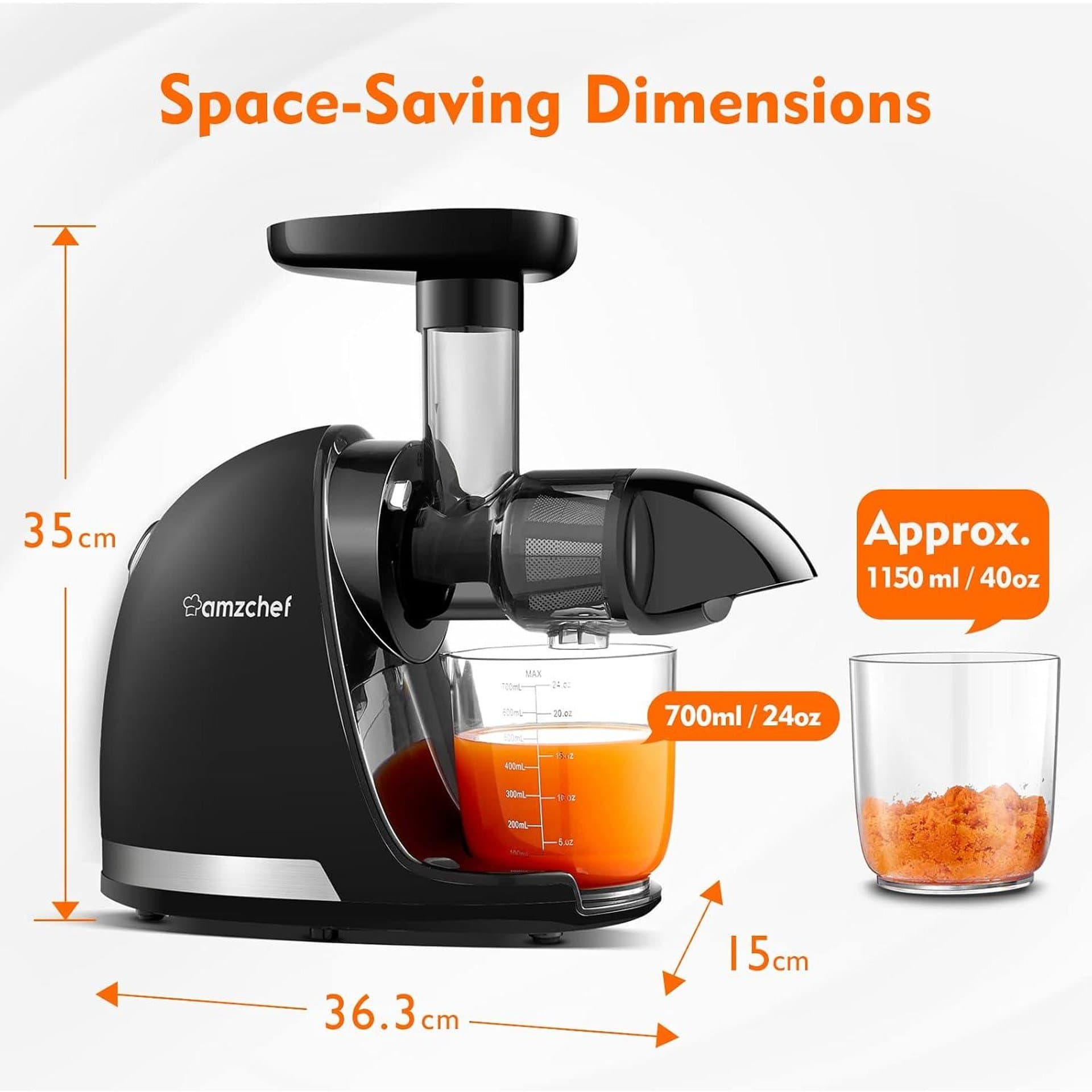 Сокоизстисквачка - AMZCHEF ZM1501 150W бавно пресоване обратно въртене 2