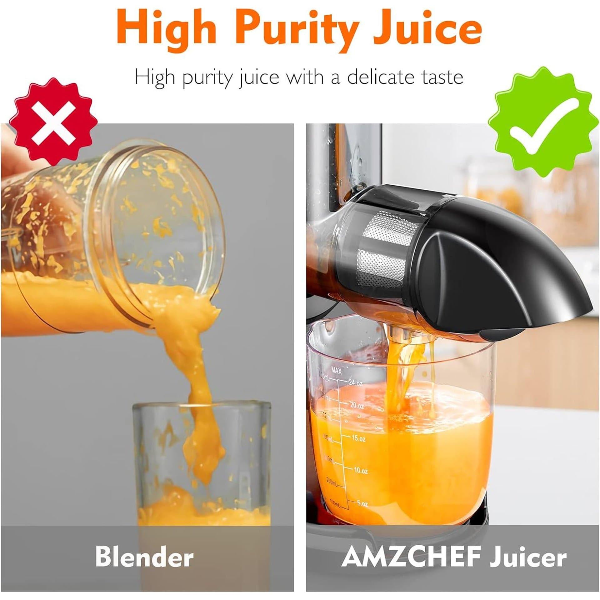 Сокоизстисквачка - AMZCHEF ZM1501 150W бавно пресоване обратно въртене 3