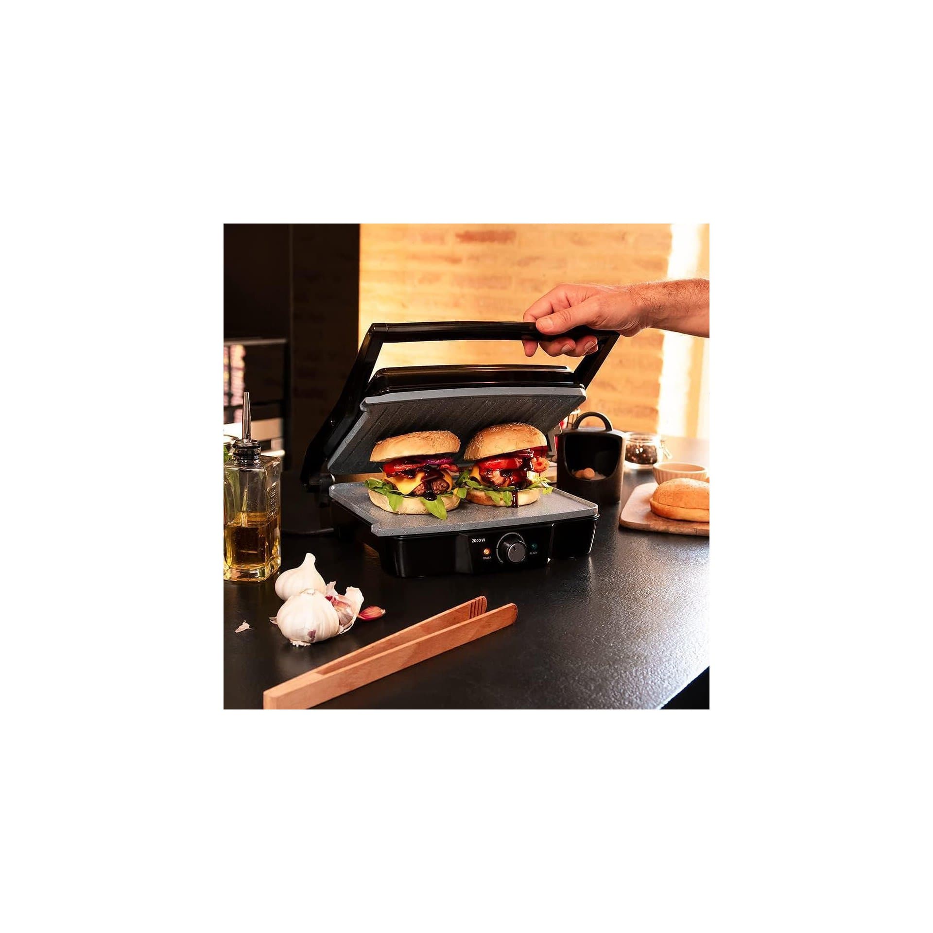 Електрически грил - Cecotec RocknGrill 2000 Stone 2000W керамично покритие 5