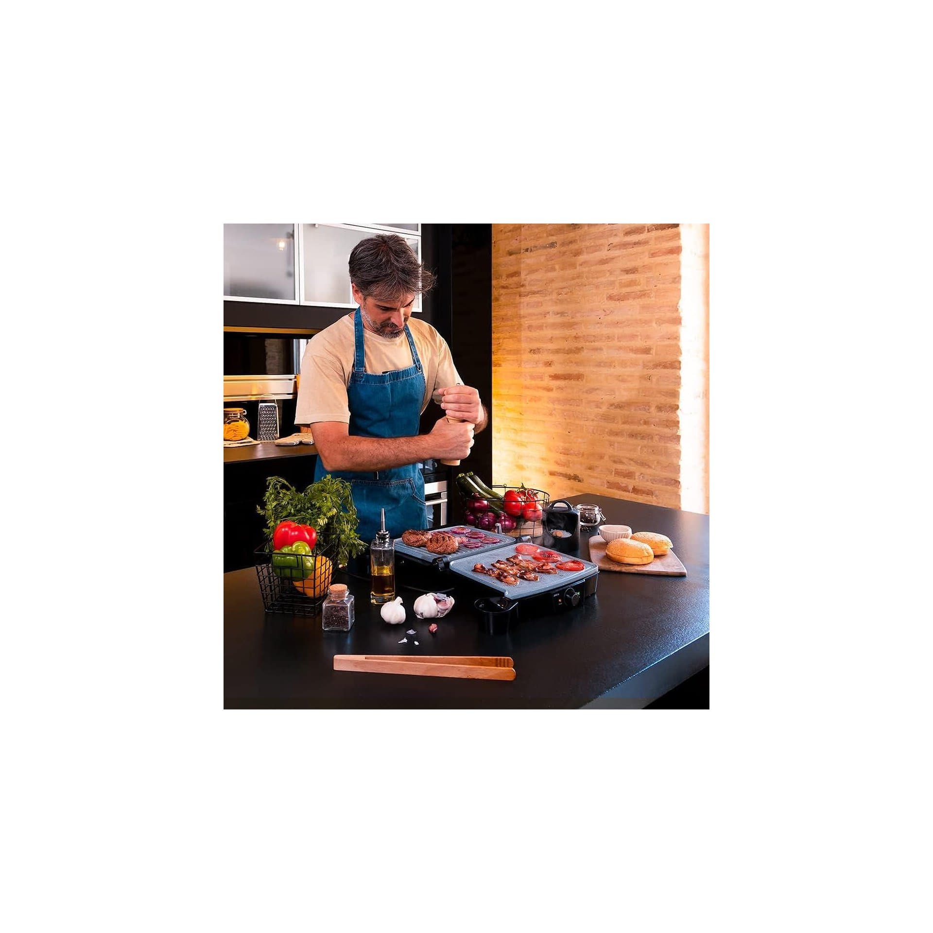 Електрически грил - Cecotec RocknGrill 2000 Stone 2000W керамично покритие 6