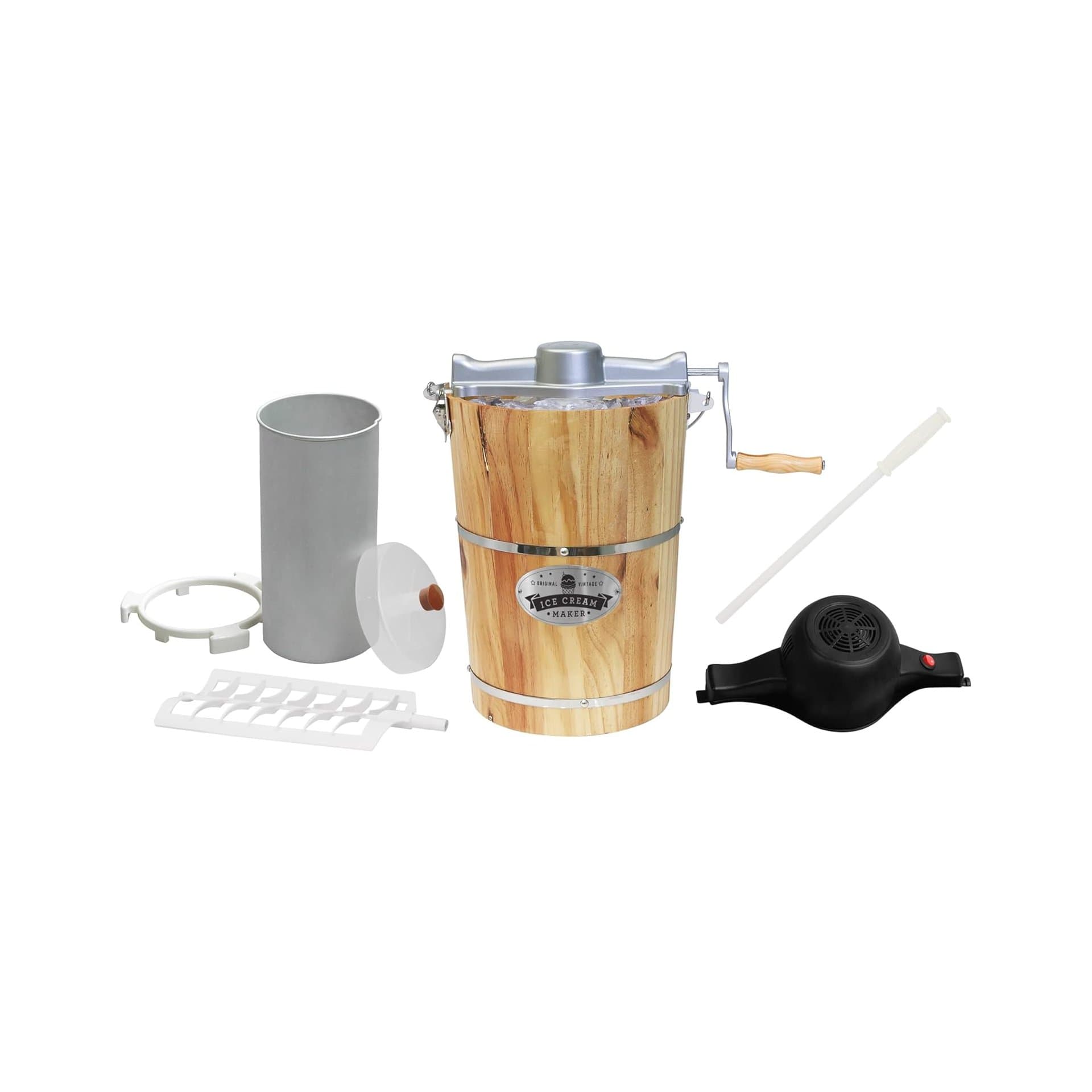 Машина за сладолед - Elite Gourmet EIM916 5.5 L дървена кофа електрическа 2
