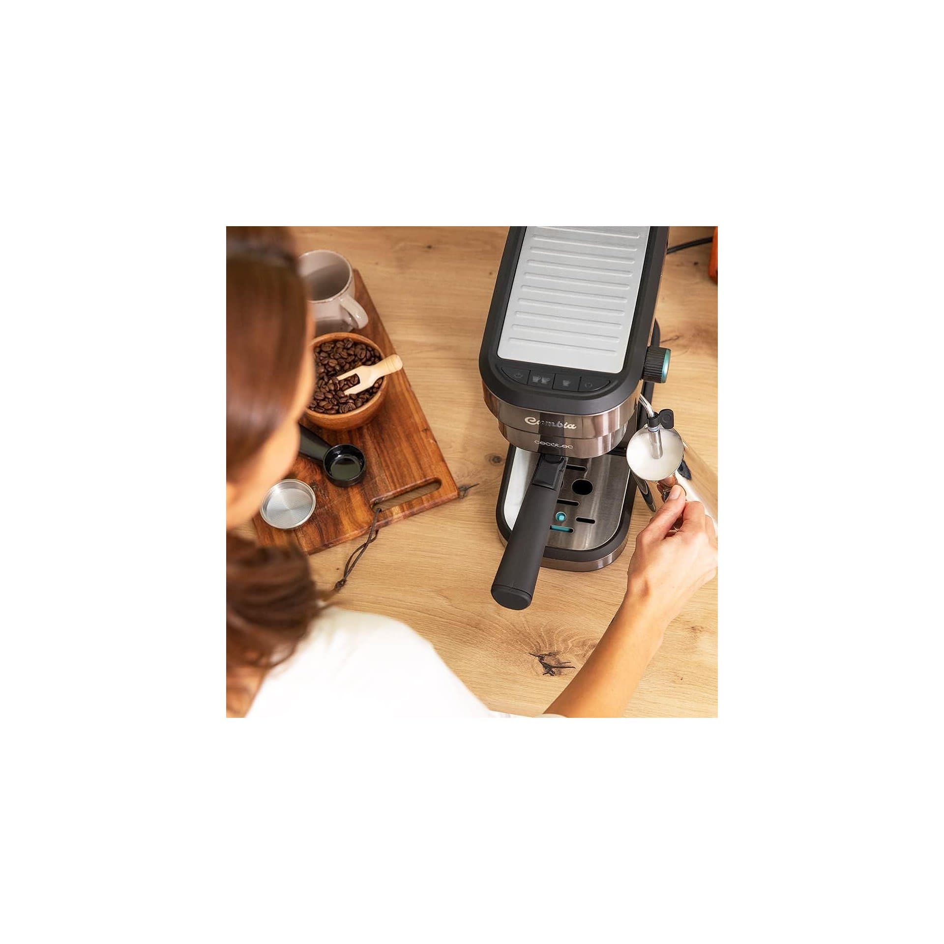Кафемашина – Cecotec Cafelizzia 890 Dark, 1350W, Thermoblock, 20 bar, автоматичен режим, въртяща се парна дюза, резервоар 1.2L 4