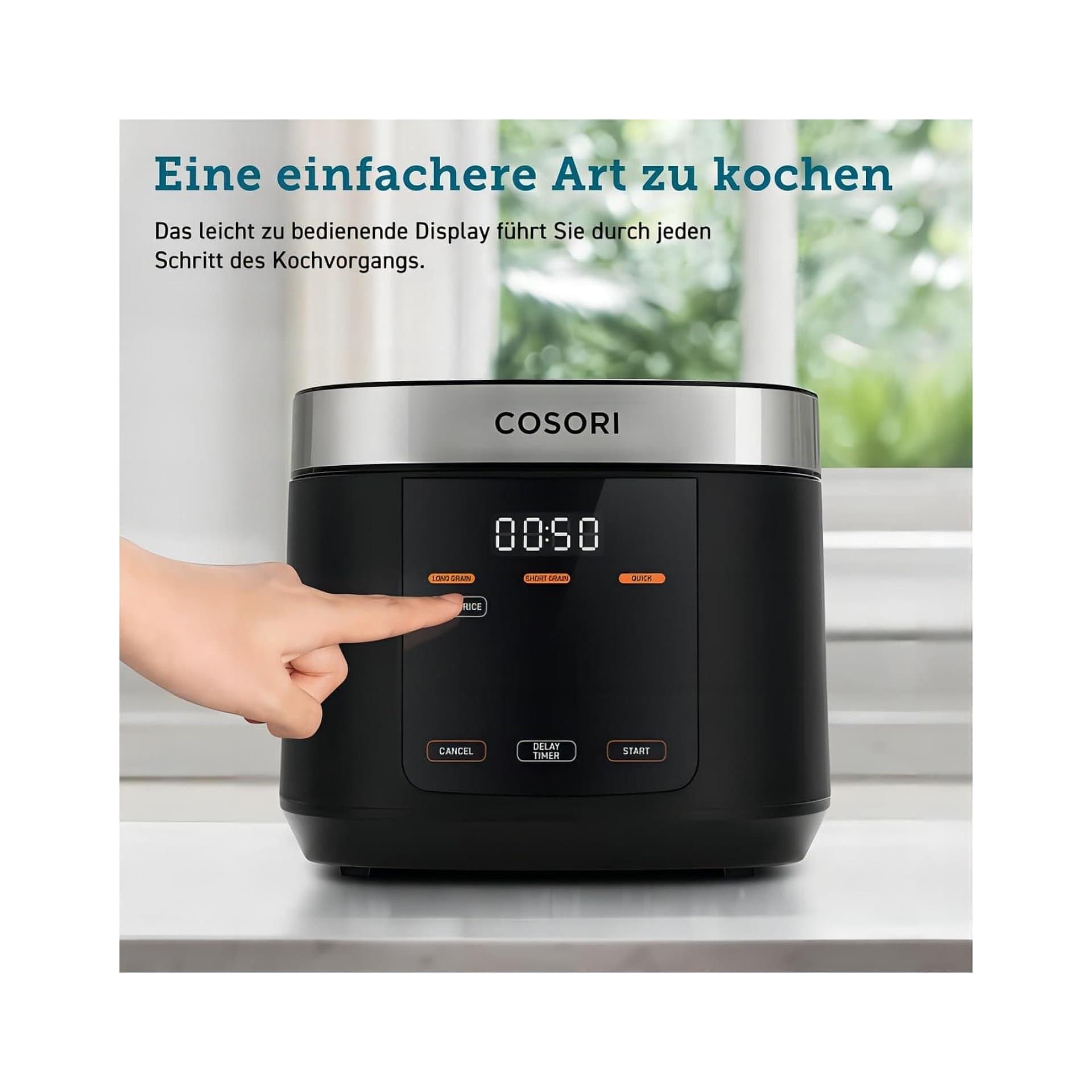 Оризоварка - COSORI Multicooker 17 програми 1.8L Fuzzy Logic стоманен кош LED дисплей рецепти 2