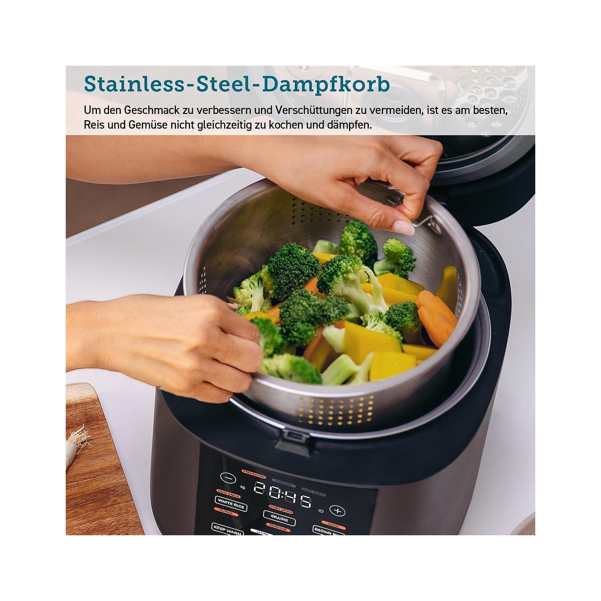 Оризоварка - COSORI Multicooker 17 програми 1.8L Fuzzy Logic стоманен кош LED дисплей рецепти 4