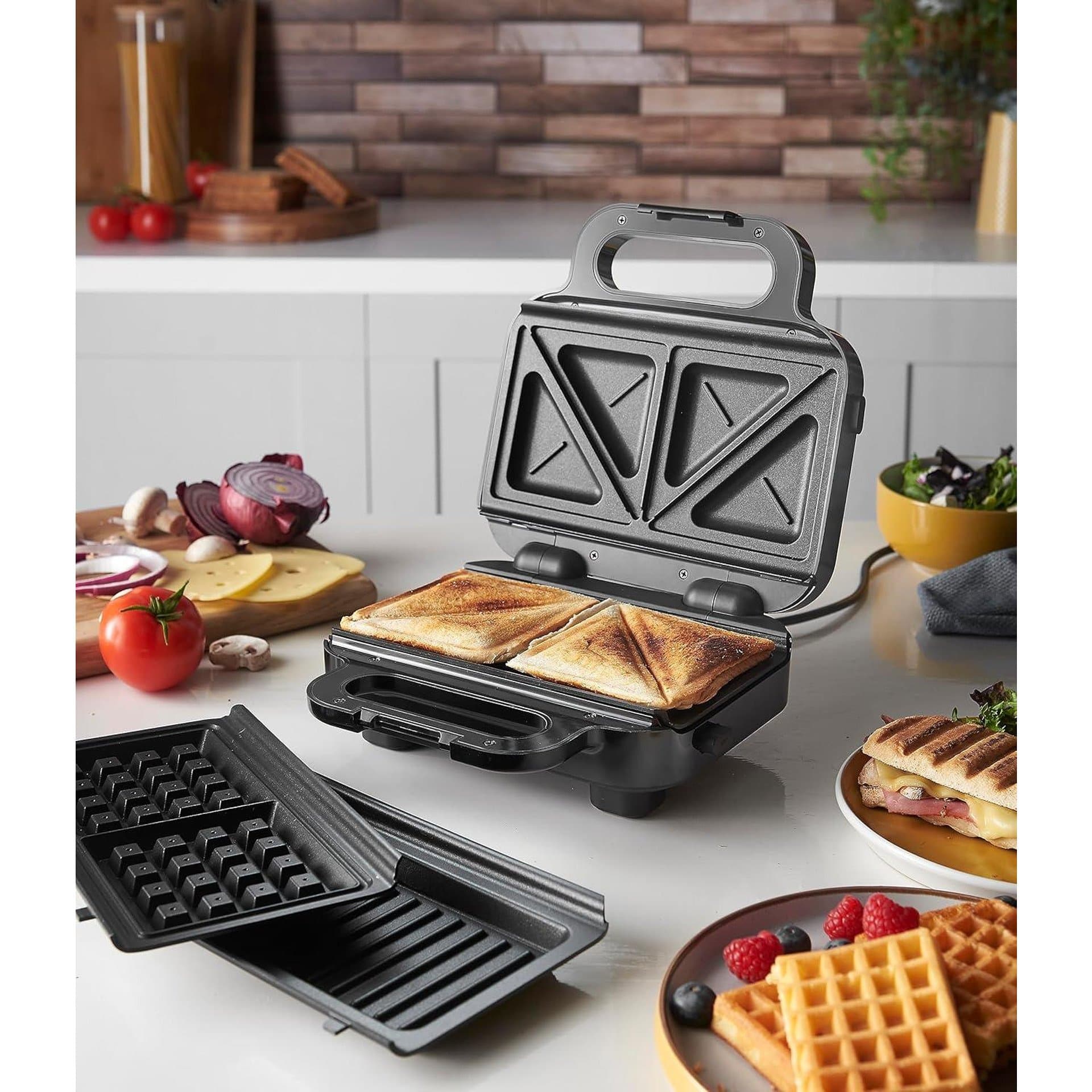 Гофретник 3-в-1 – Russell Hobbs Creations 26810-56, сандвичи/грил, 750 W, незалепващо покритие, черен/неръждаема стомана 4