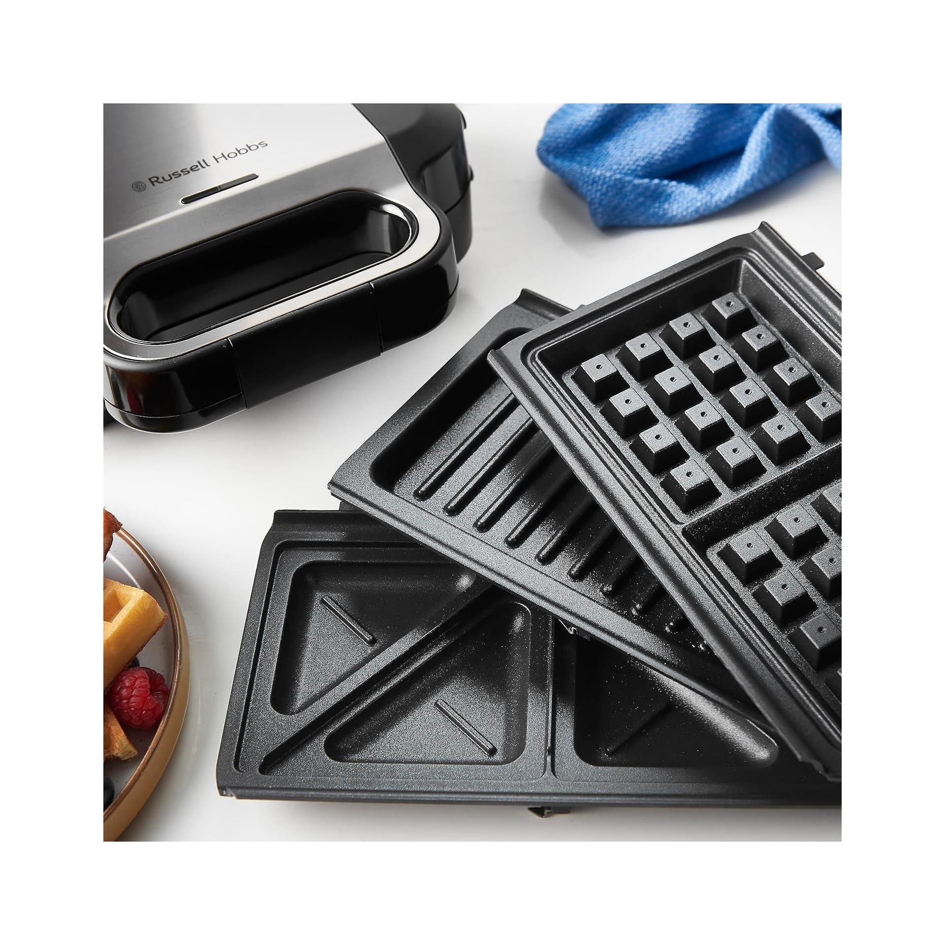 Гофретник 3-в-1 – Russell Hobbs Creations 26810-56, сандвичи/грил, 750 W, незалепващо покритие, черен/неръждаема стомана 7