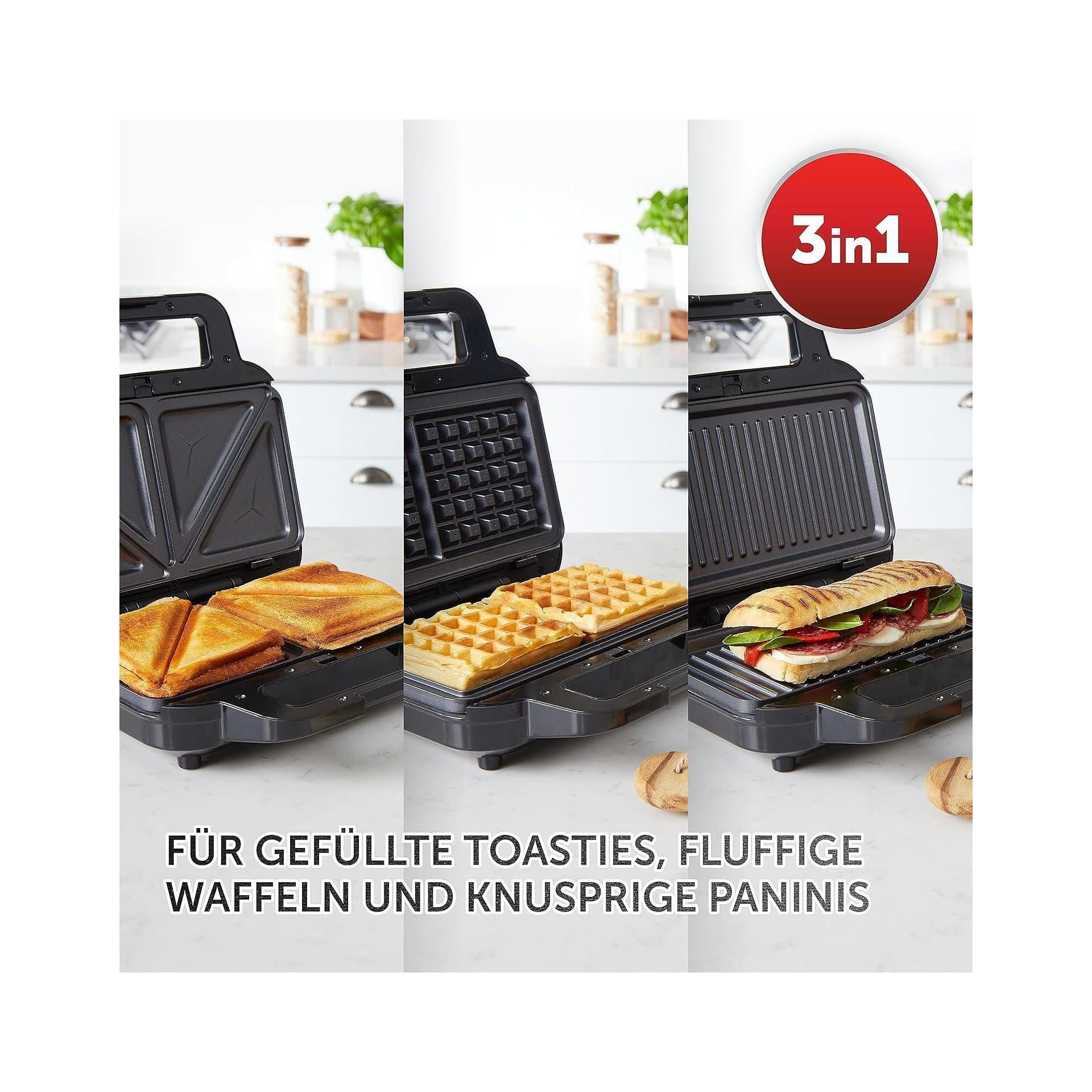 Тостер за сандвичи – Breville VST098X 3 в 1 Черен, 900W, сменяеми плочи за сандвичи, гофрети и грил сандвичи 2