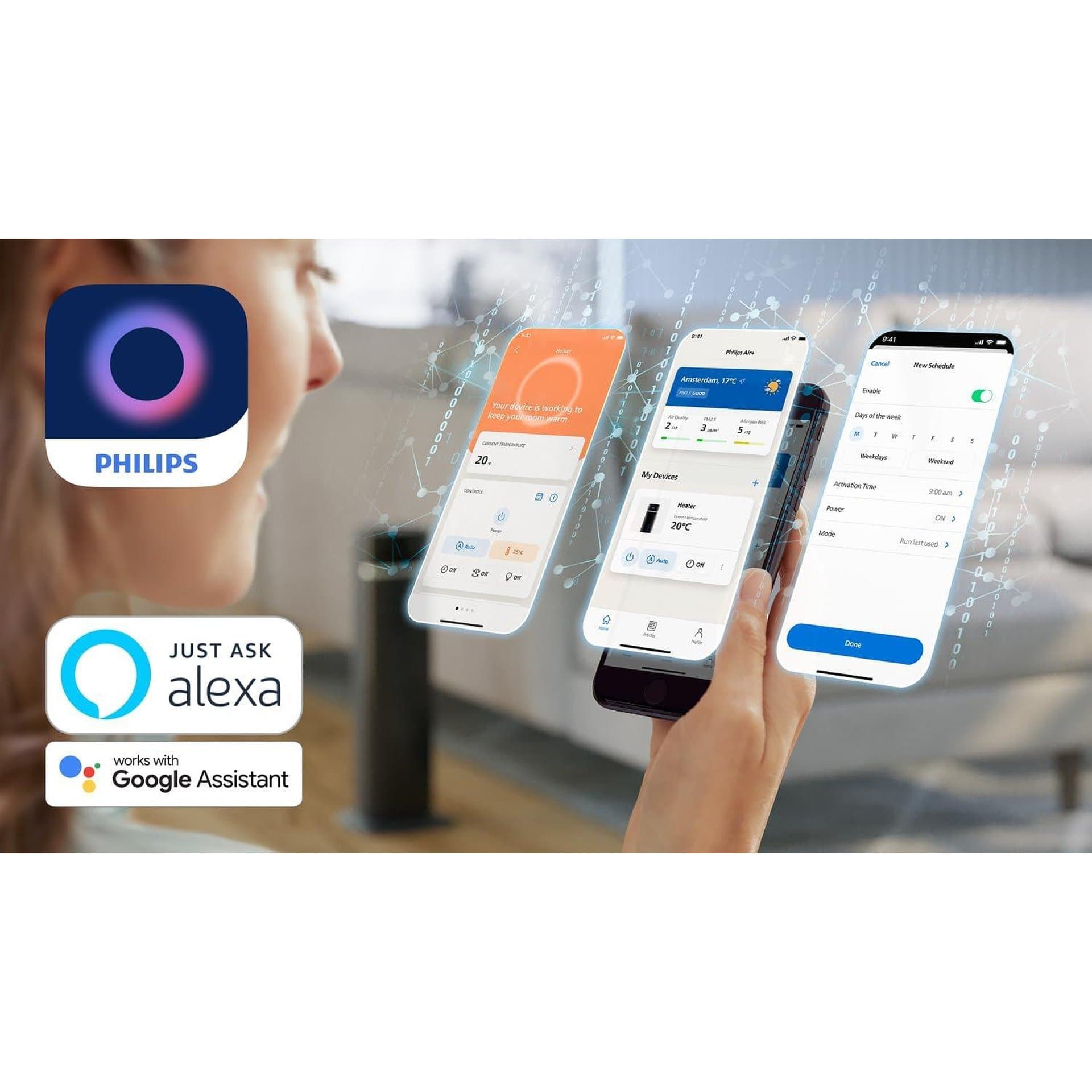 Вентилаторна печка - Philips CX5120/11 2000W до 50% енергоспестяваща, дисплей, 5 предпазни функции, 4 режима, 60° осцилация, тиха, черна и тъмносива 4