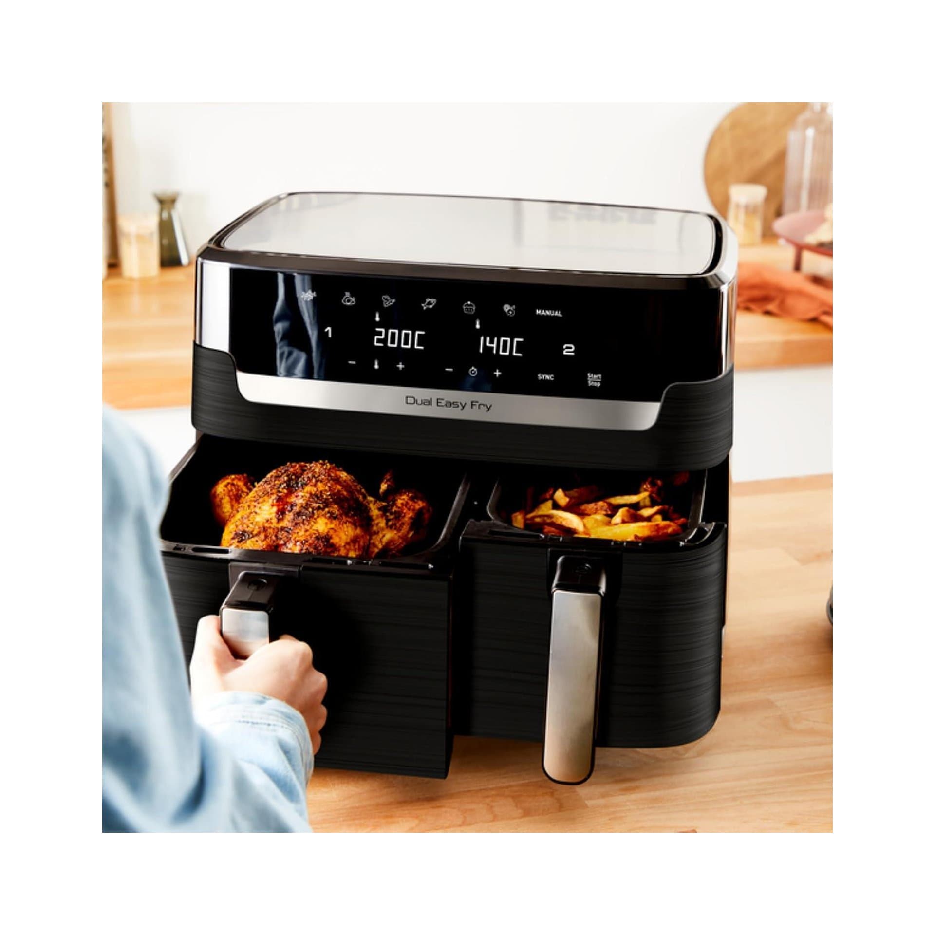 Фритюрник с горещ въздух - Tefal EY9018 5.2 L 3.1 L Двойна камера 7 програми 3