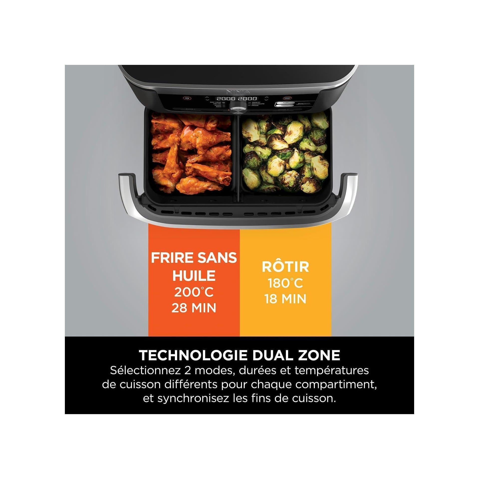 Фритюрник с горещ въздух - Ninja AF500EU 2470 W 10.4 L Dual Zone 6