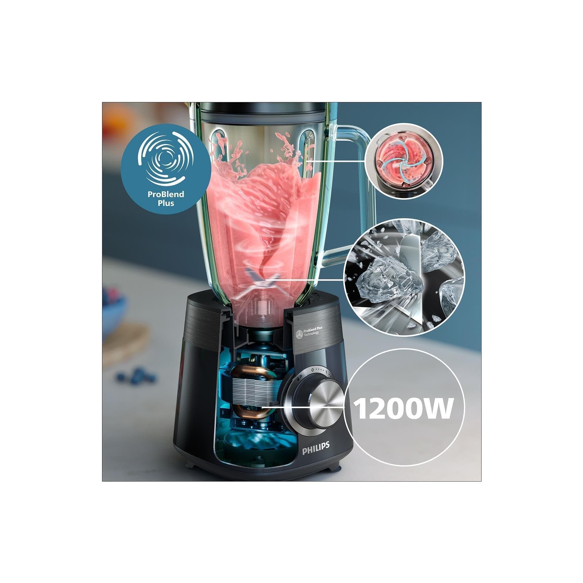 Блендер - Philips HR3031 00 1200 W 2 L ProBlend Plus черен 2
