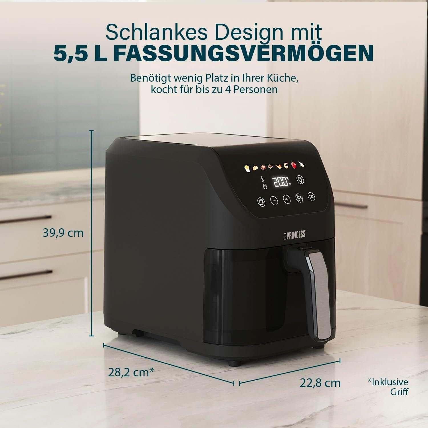 Фритюрник с горещ въздух - Princess Slim Airfryer 182240 5.5 L 1500 W 3