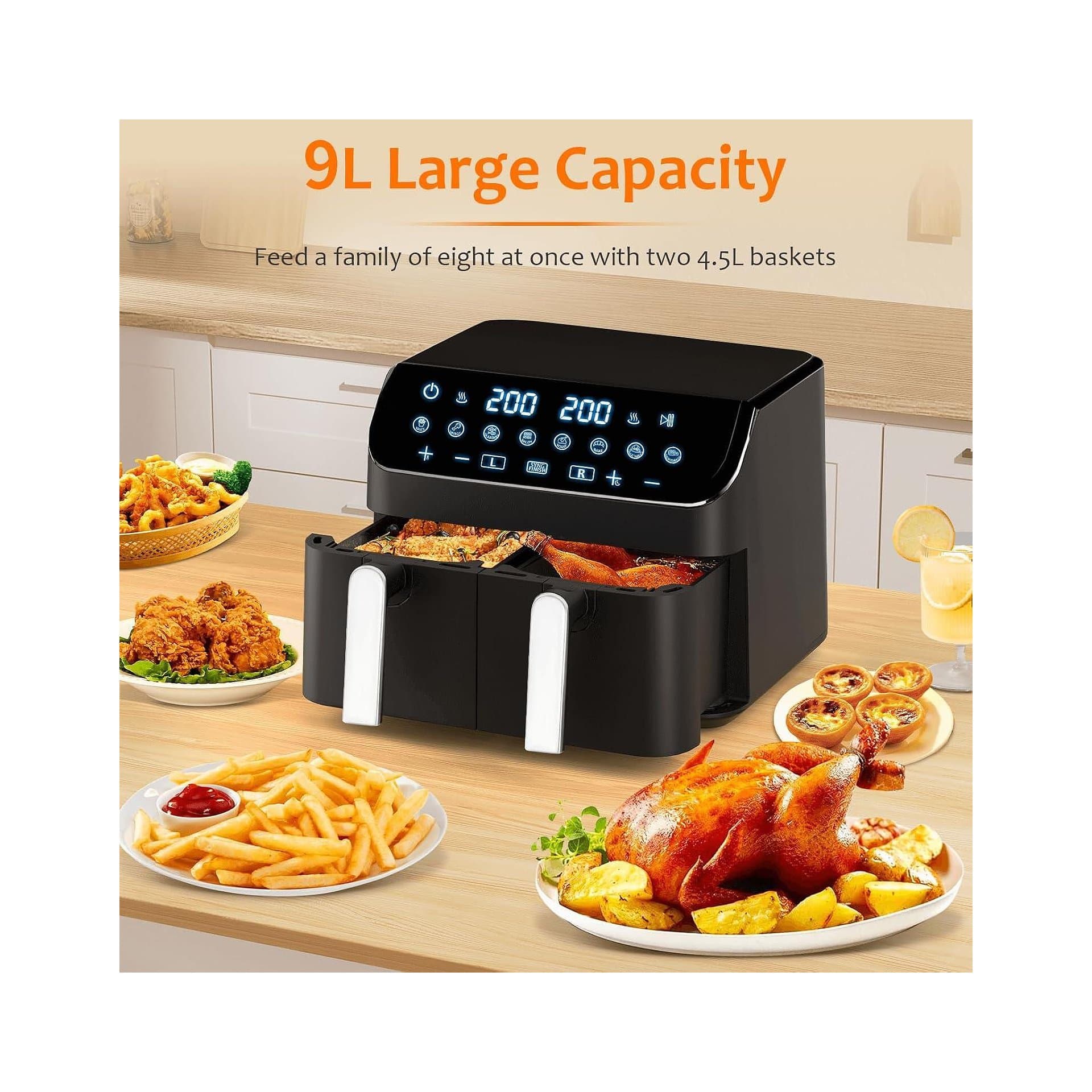 Фритюрник с горещ въздух - YASHE Dual Zone 9 L два коша дигитално управление 6