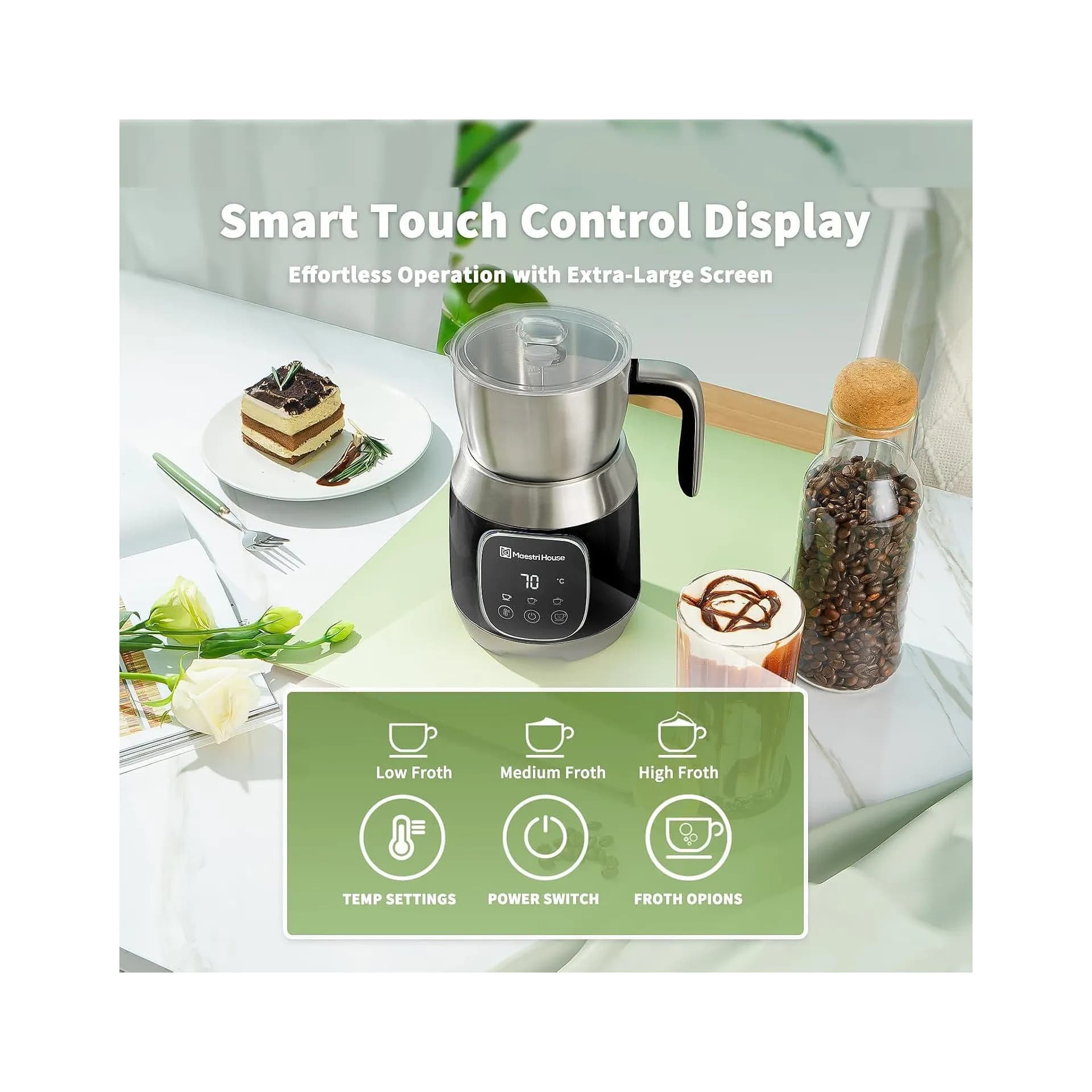 Уред за мляко с пяна - Maestri House DualFro 600 600 ml 12-в-1 Smart Touch 7