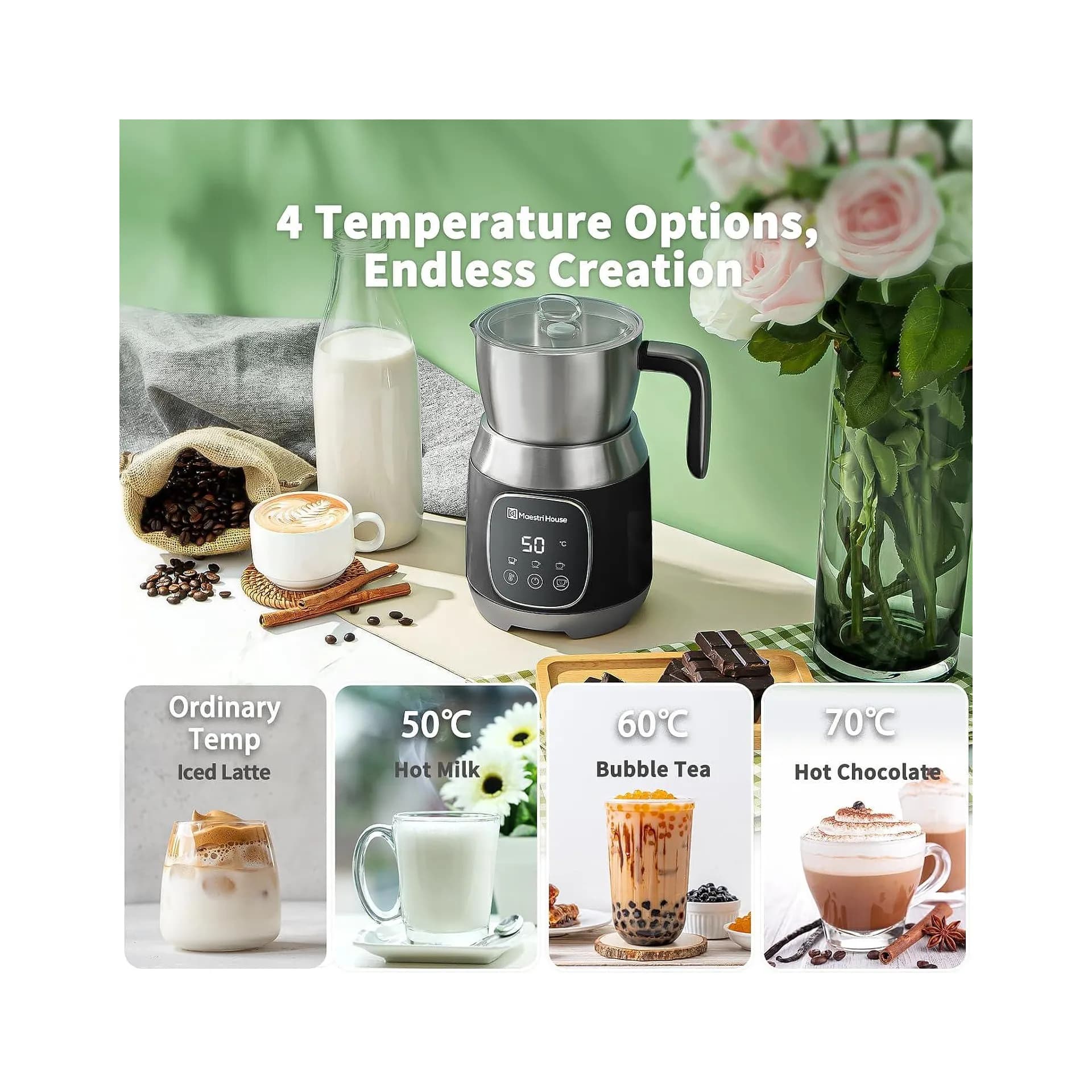 Уред за мляко с пяна - Maestri House DualFro 600 600 ml 12-в-1 Smart Touch 8