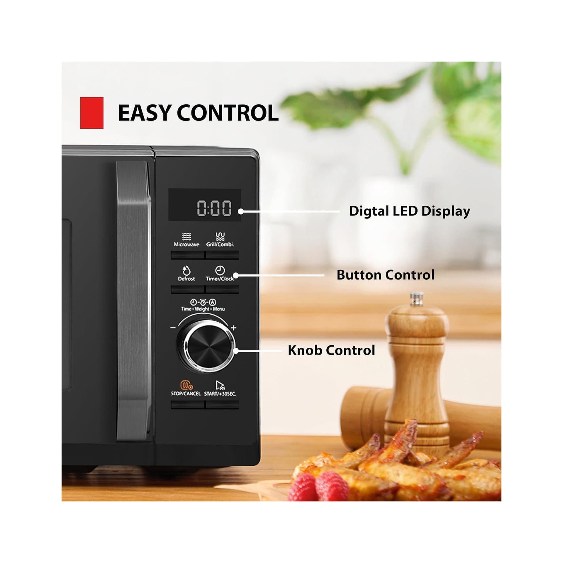 Микровълнова фурна с грил - Toshiba MW3-AG20PE(BK) 20 L 5 степени 8 програми 4