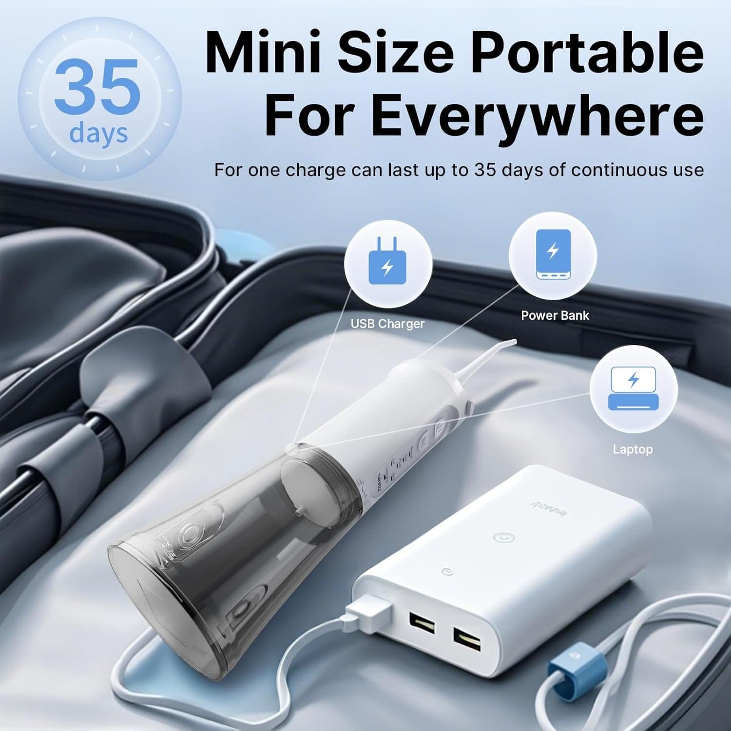Зъбен душ - TUREWELL 310 ml 5 режима IPX7 8
