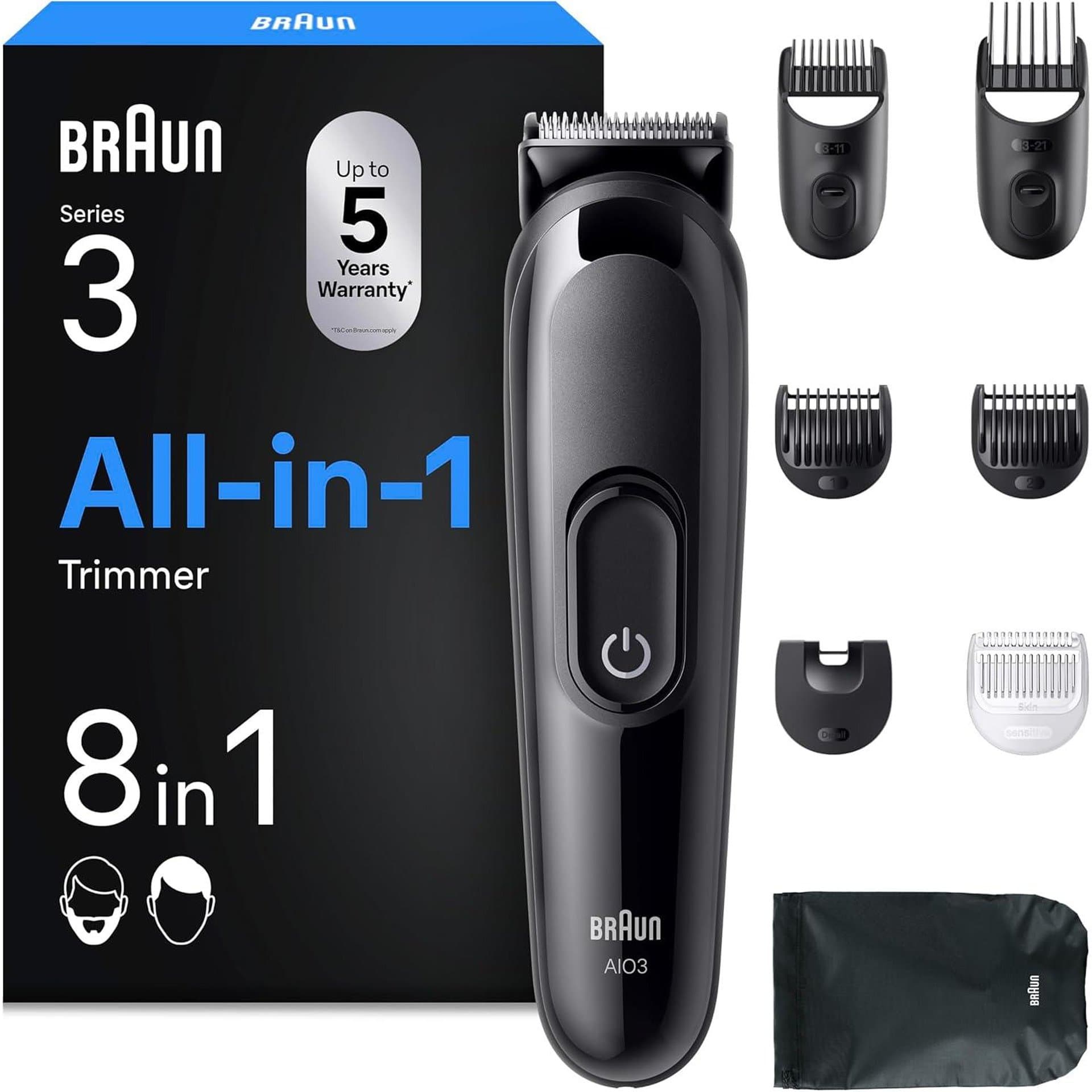 Тример за коса и брада - Braun All in One Series 3 AIO3545 8 в 1