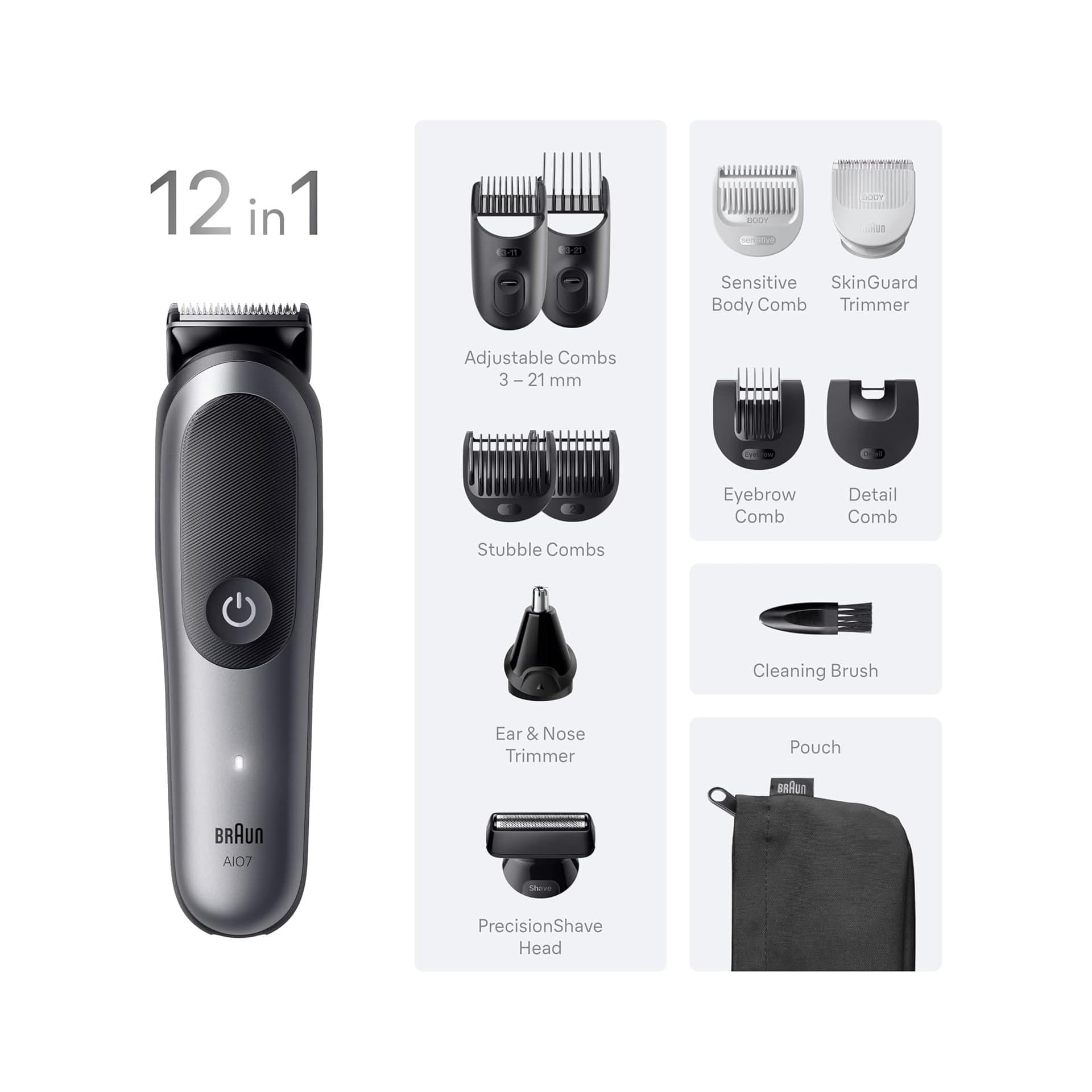Мултифункционален тример - Braun All in One Series 7 AIO7545 водоустойчив 2