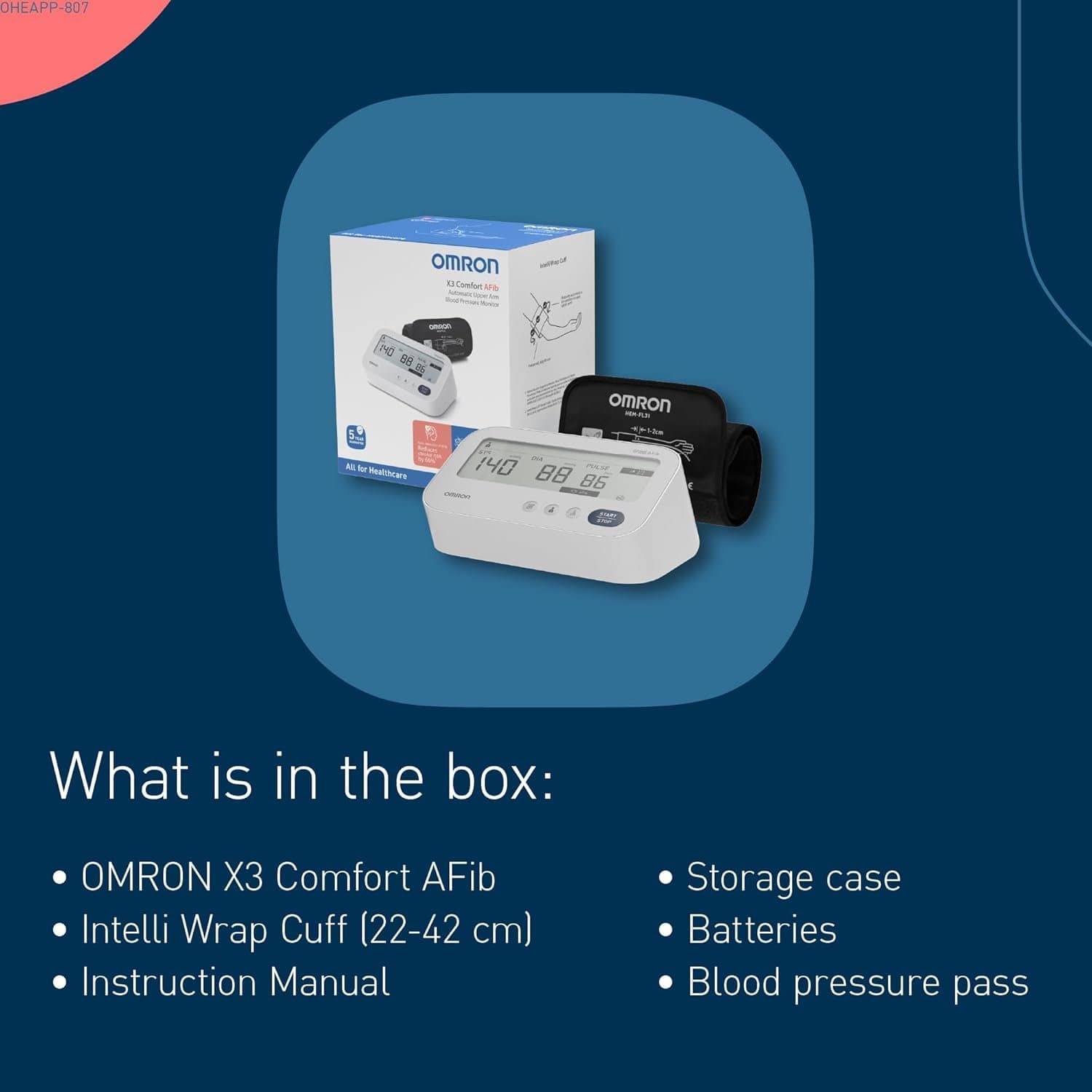 Апарат за кръвно налягане - OMRON X3 Comfort AFib разпознаване на предсърдно мъждене 3