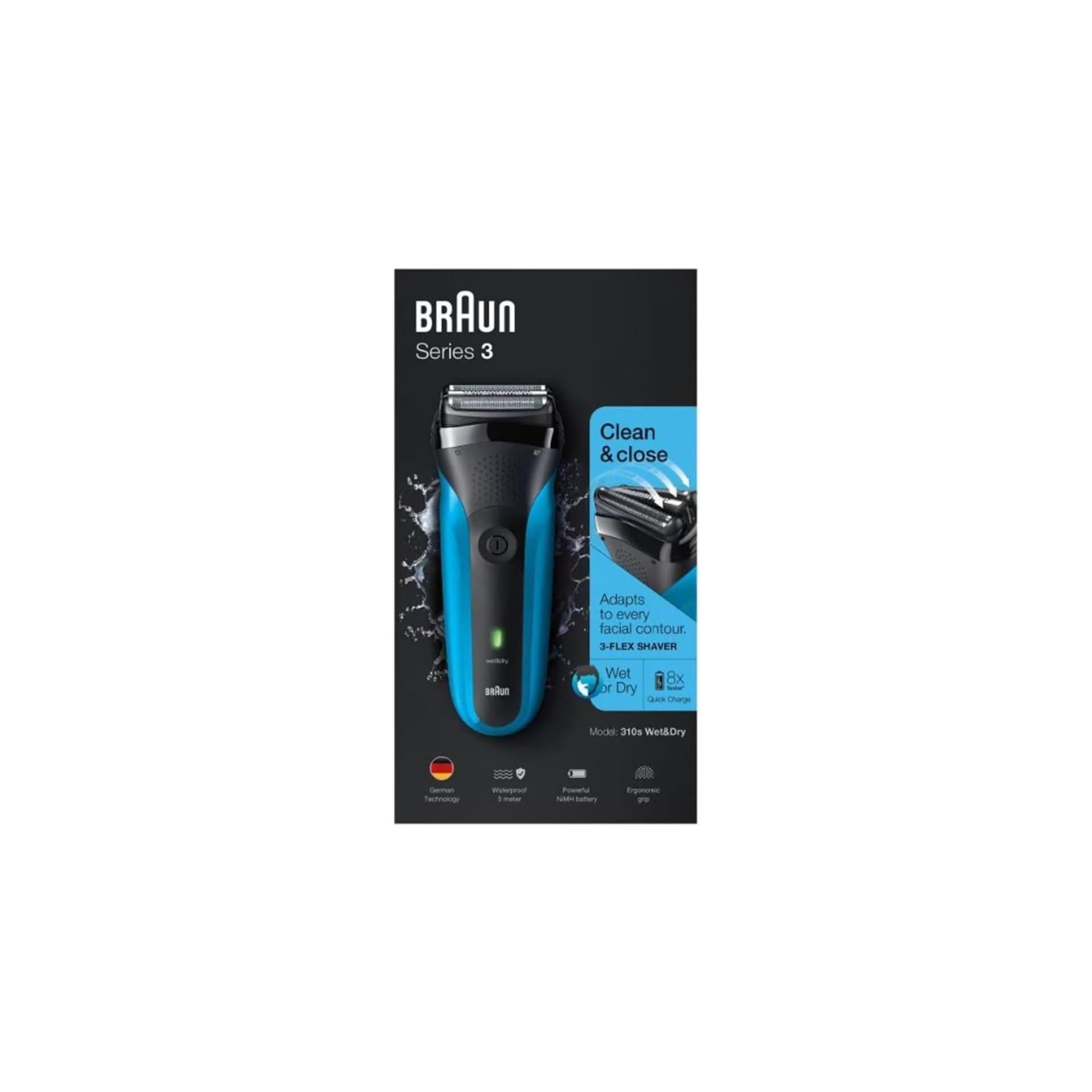 Електрическа самобръсначка - Braun 310s Series 3 Wet Dry 3 ножчета 30 min 2