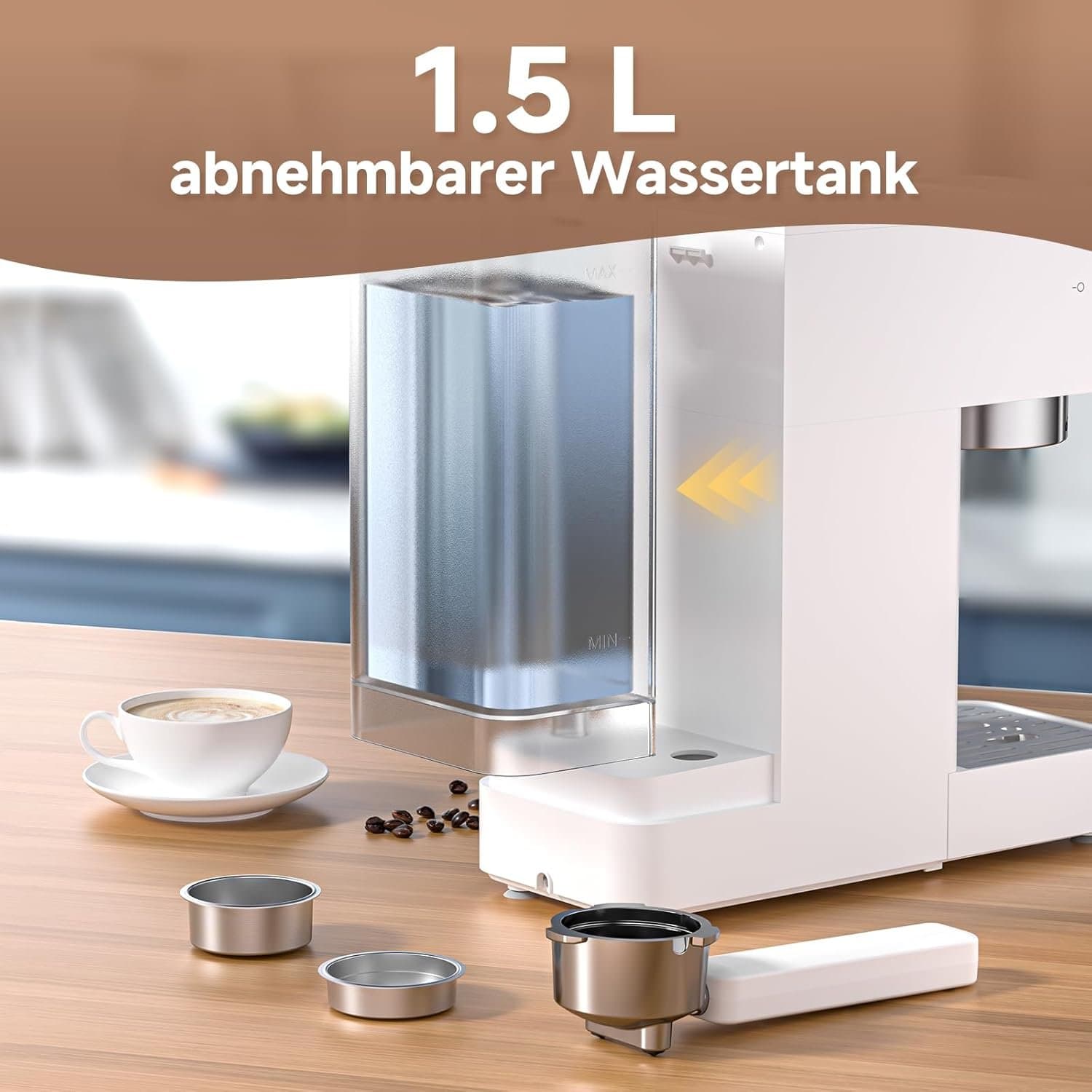 Еспресо машина - AMZCHEF 1350 W 20 bar 1.5 L LED дисплей 3
