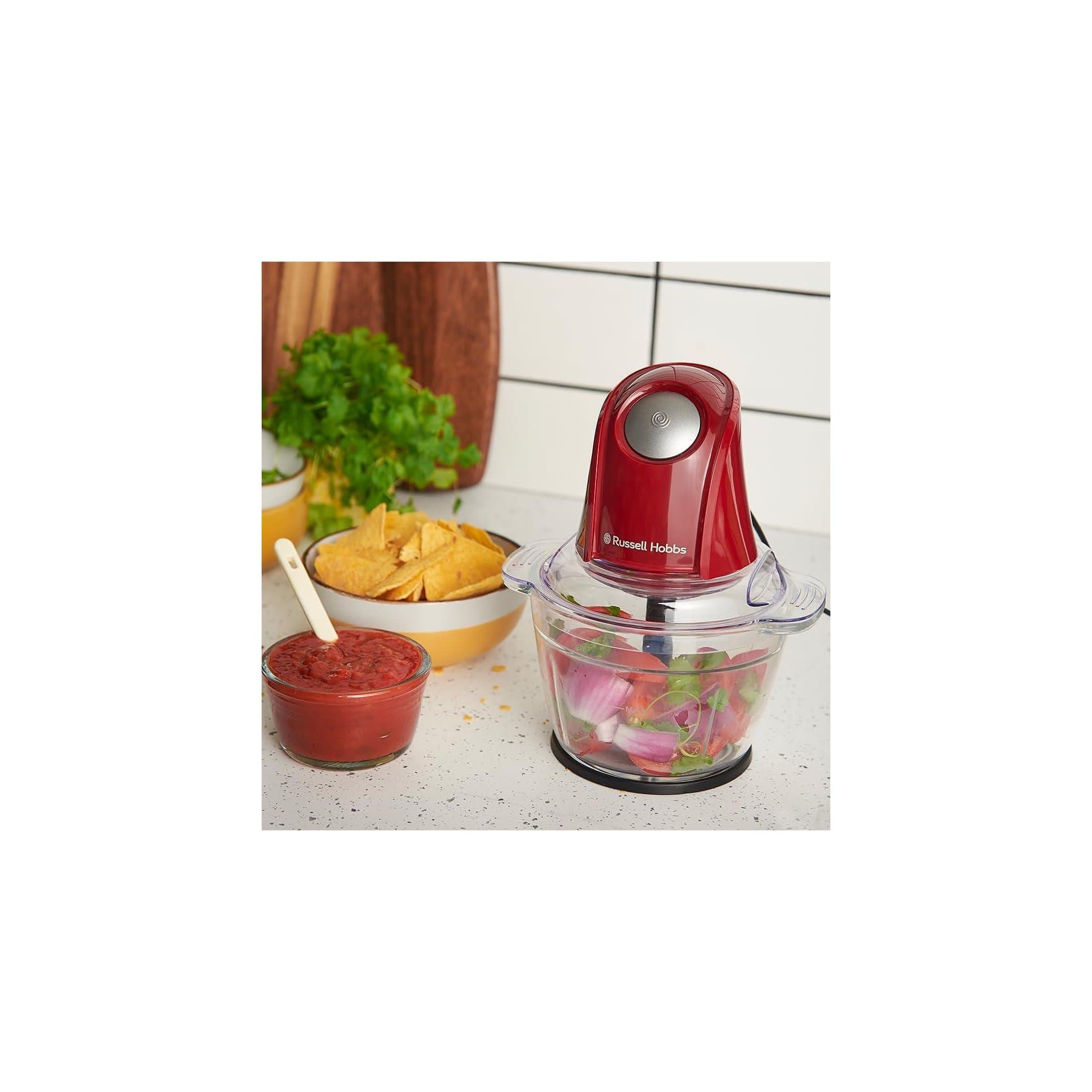 Мини чопър Russell Hobbs Desire Red с електрически мотор, 500 ml капацитет, неръждаеми остриета, 350 W 3