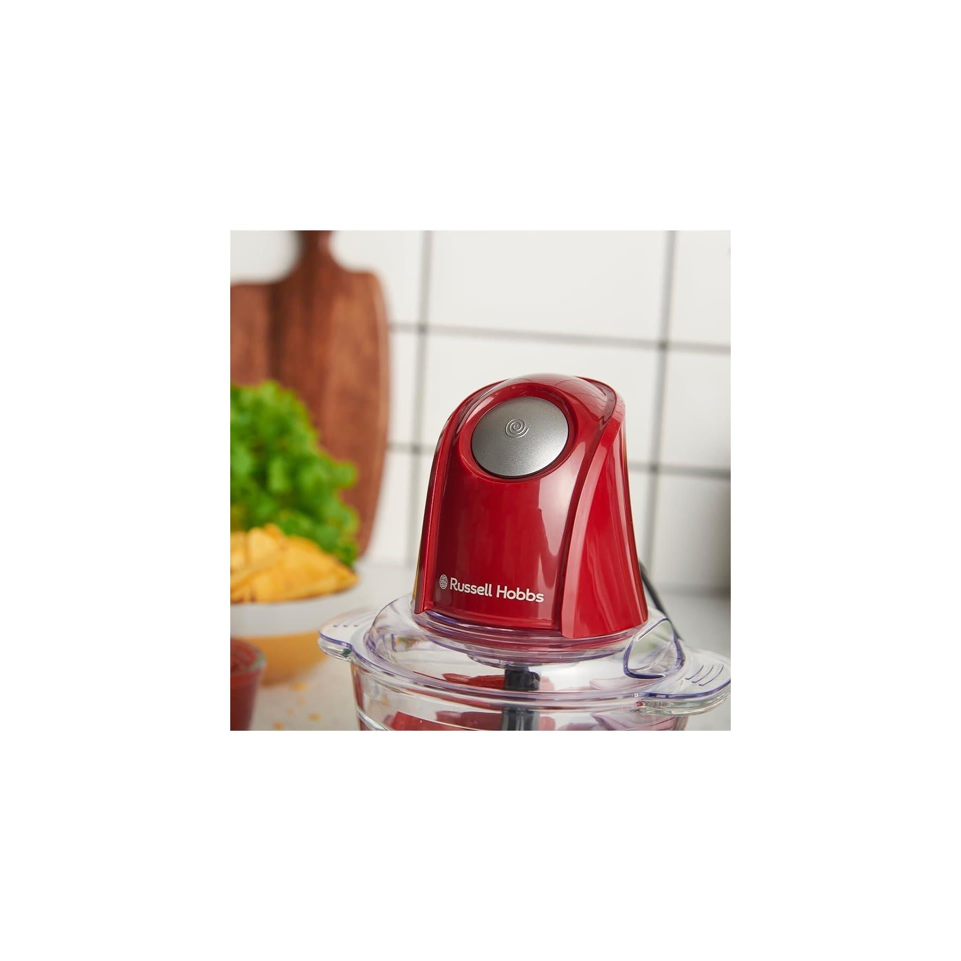 Мини чопър Russell Hobbs Desire Red с електрически мотор, 500 ml капацитет, неръждаеми остриета, 350 W 4