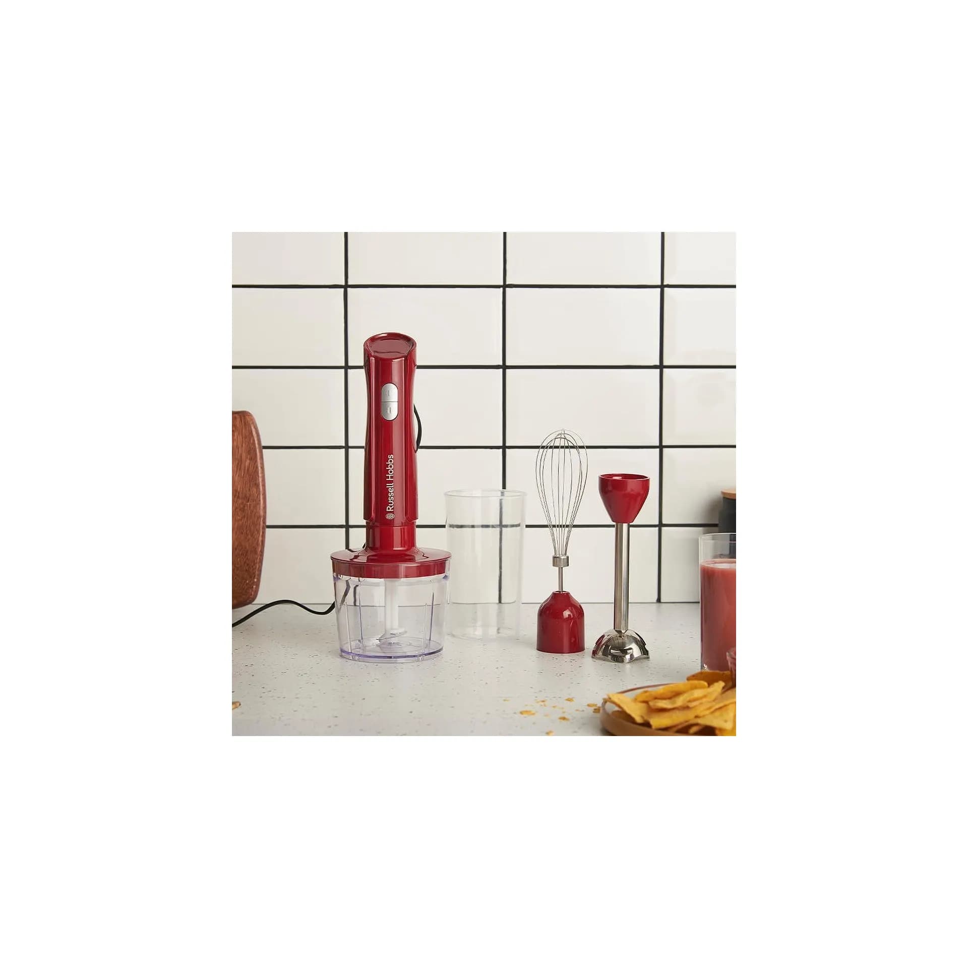 Ръчен пасатор – Russell Hobbs Desire Red 27142‑56 – 3‑в‑1 пасатор, 500W, 2 скорости + импулс, 600 ml, червен 2