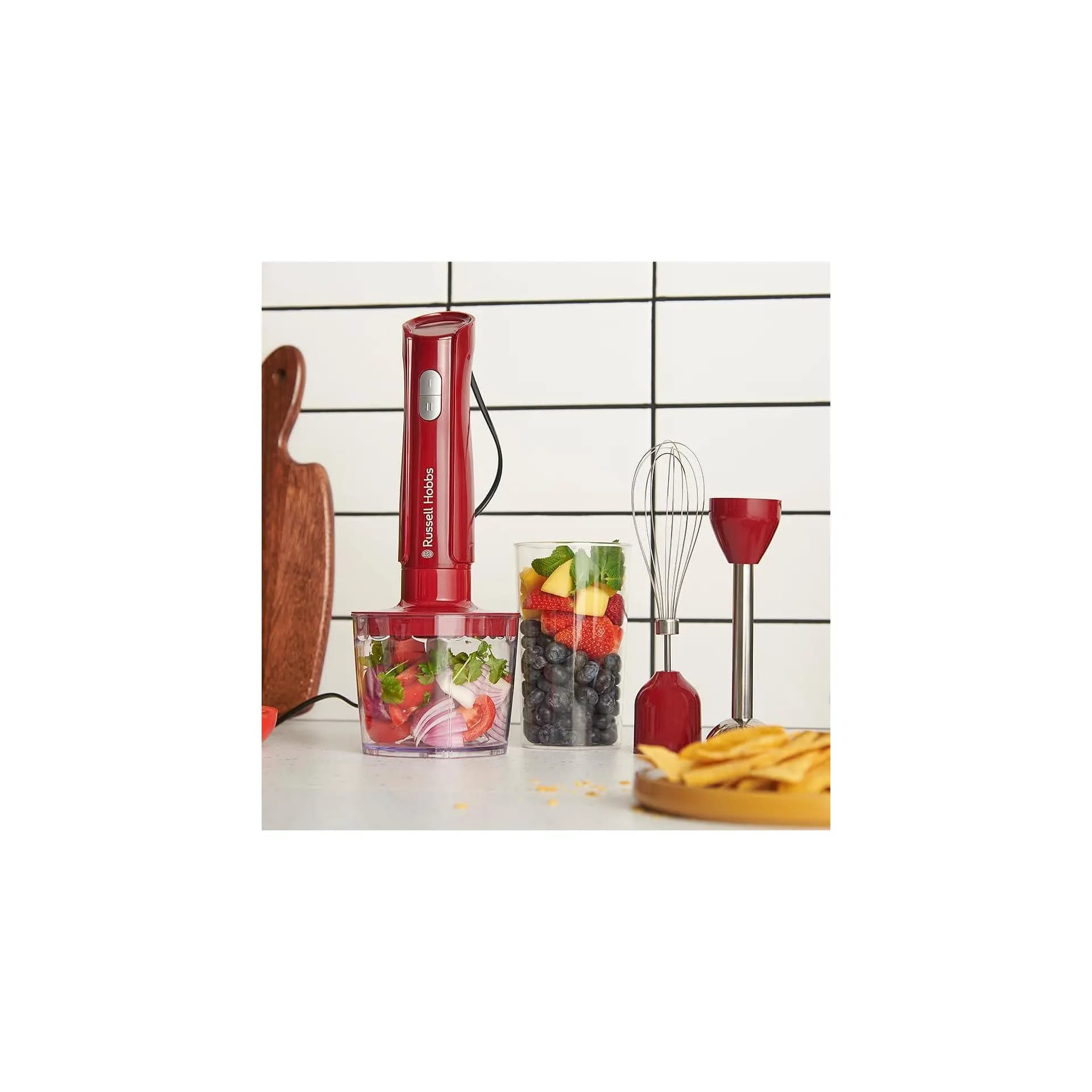 Ръчен пасатор – Russell Hobbs Desire Red 27142‑56 – 3‑в‑1 пасатор, 500W, 2 скорости + импулс, 600 ml, червен 5